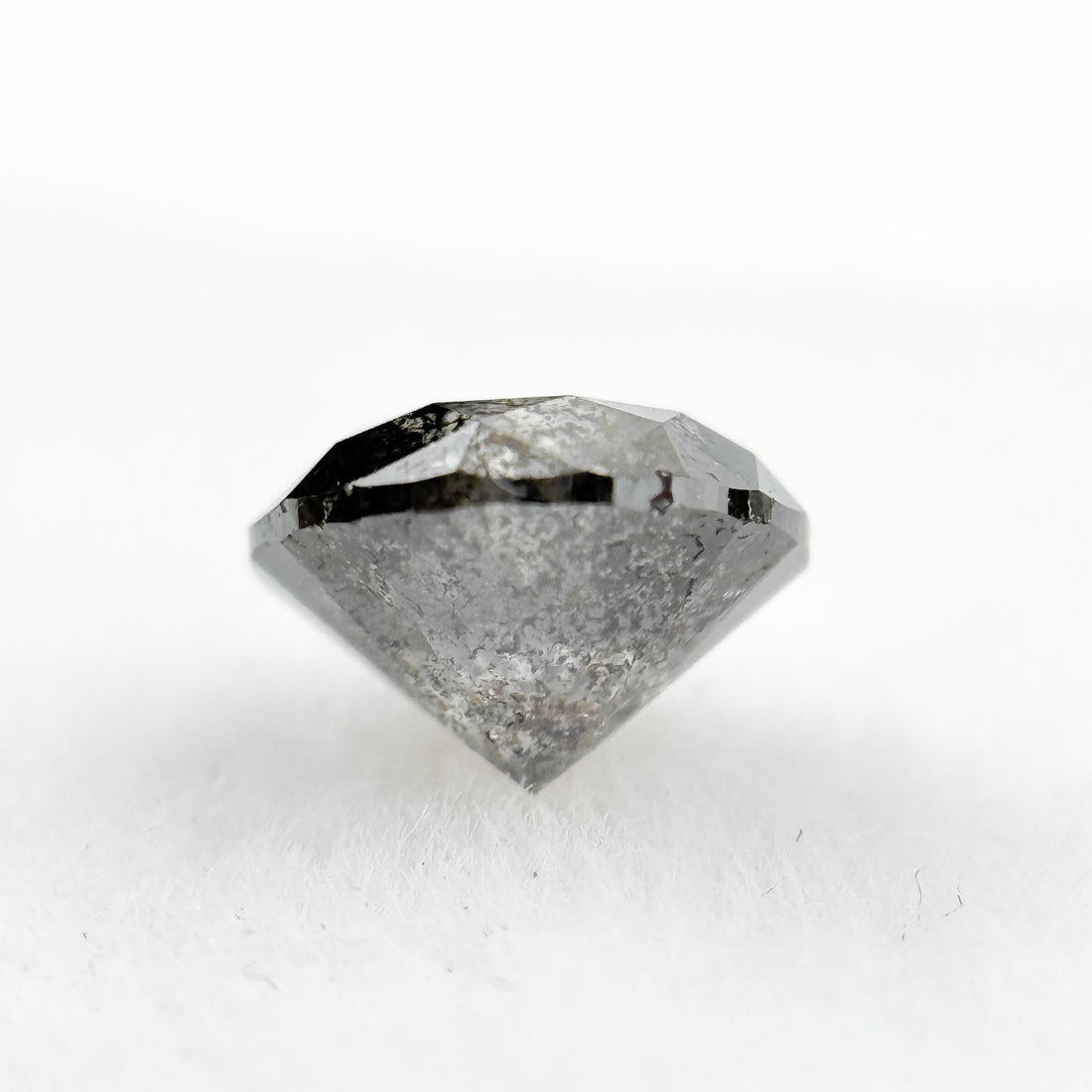 0.73 Ct Round Rose Cut Grey Natural Salt and Pepper Diamond