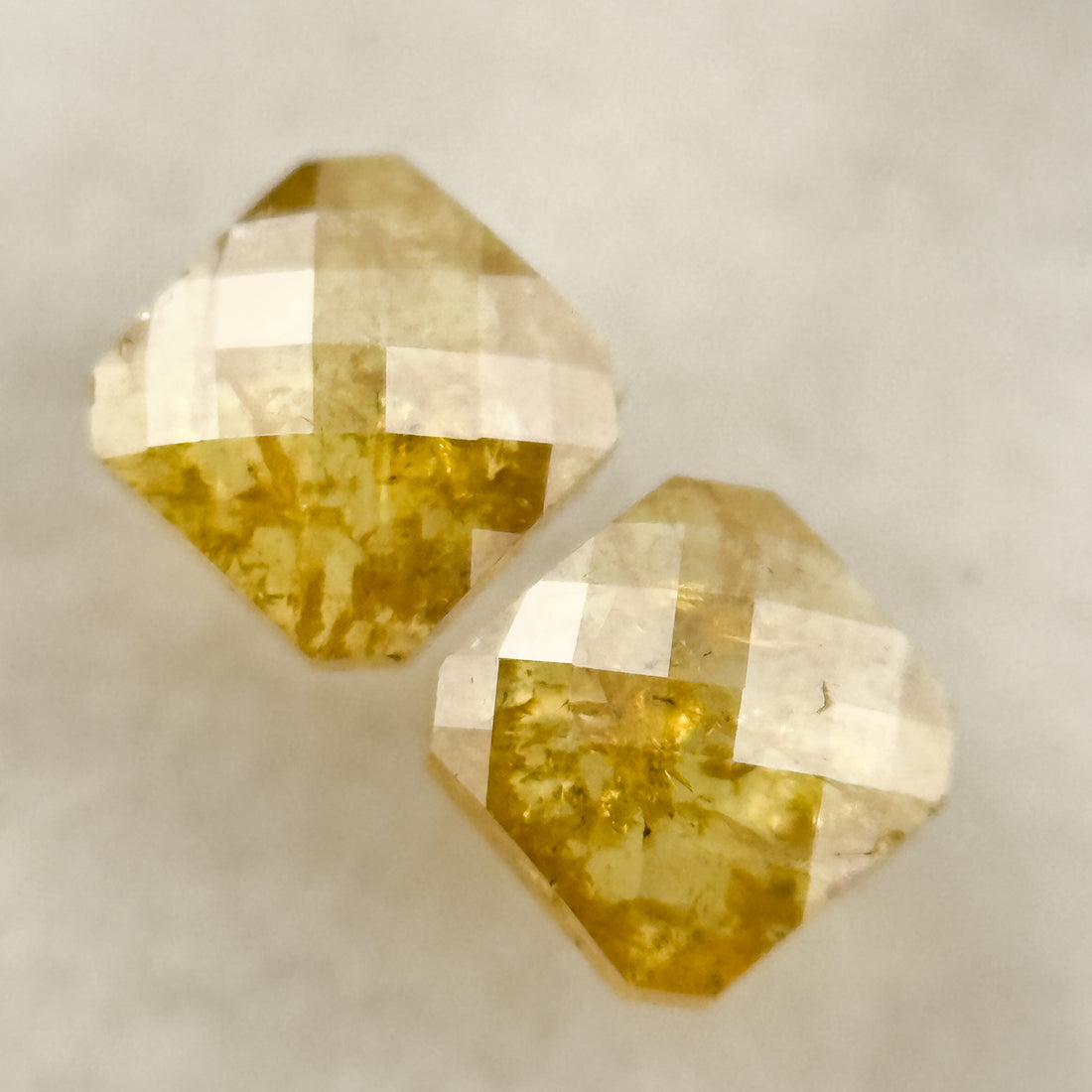 0.72 Ct Cushion Rose Cut Yellow Natural Salt and Pepper Diamond