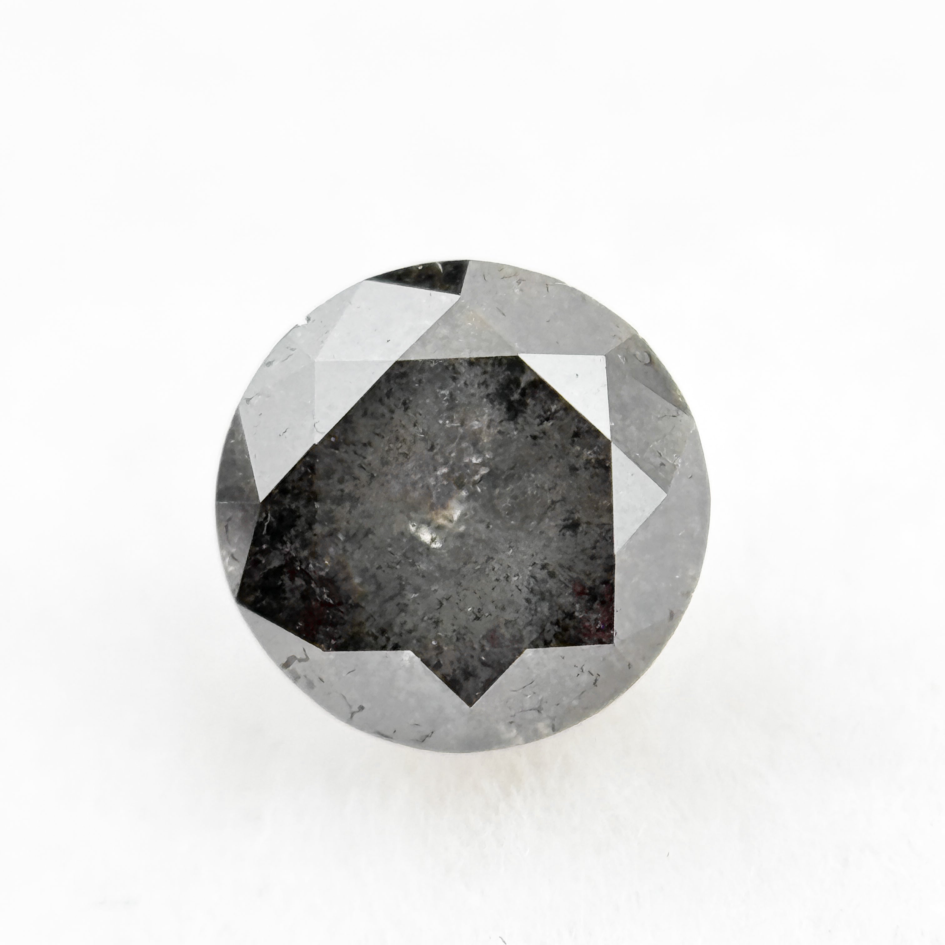 0.73 Ct Round Rose Cut Grey Natural Salt and Pepper Diamond