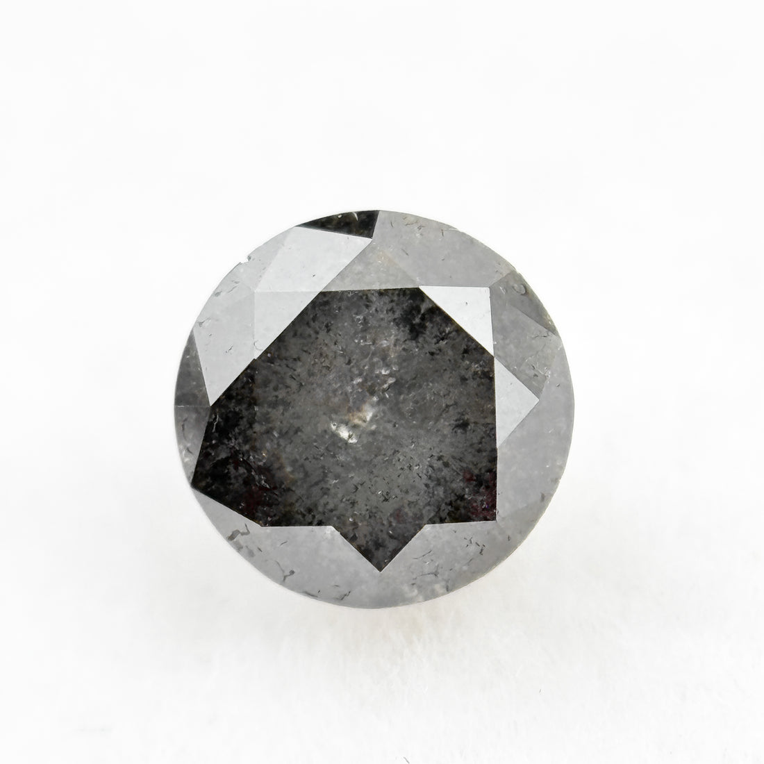 0.73 Ct Round Rose Cut Grey Natural Salt and Pepper Diamond