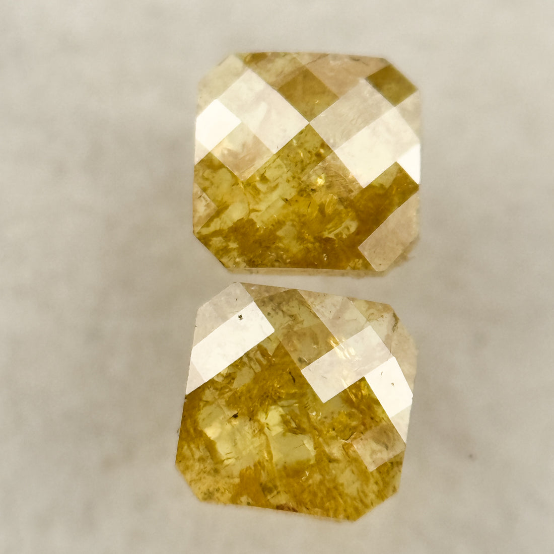 0.72 Ct Cushion Rose Cut Yellow Natural Salt and Pepper Diamond