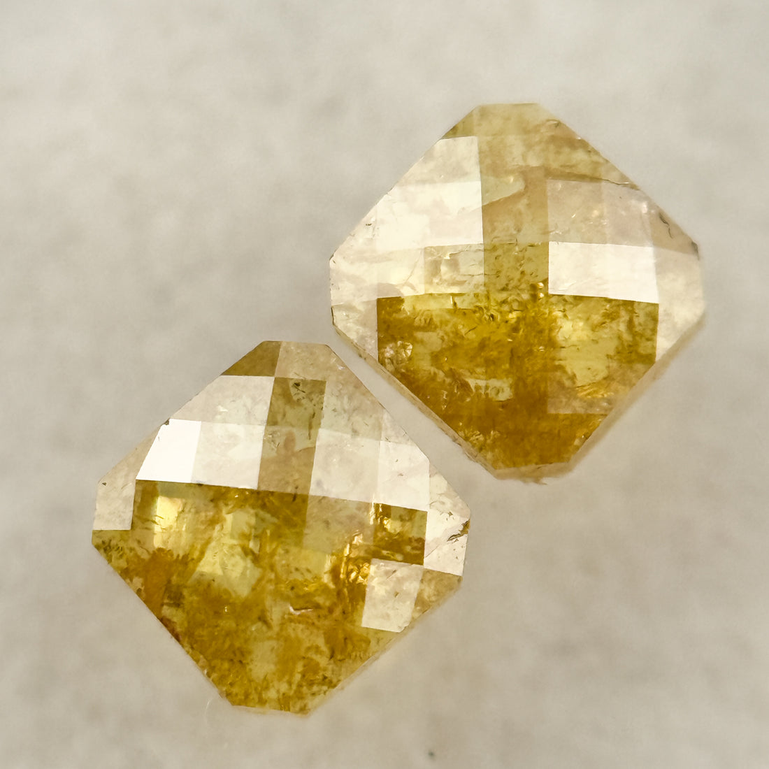 0.72 Ct Cushion Rose Cut Yellow Natural Salt and Pepper Diamond