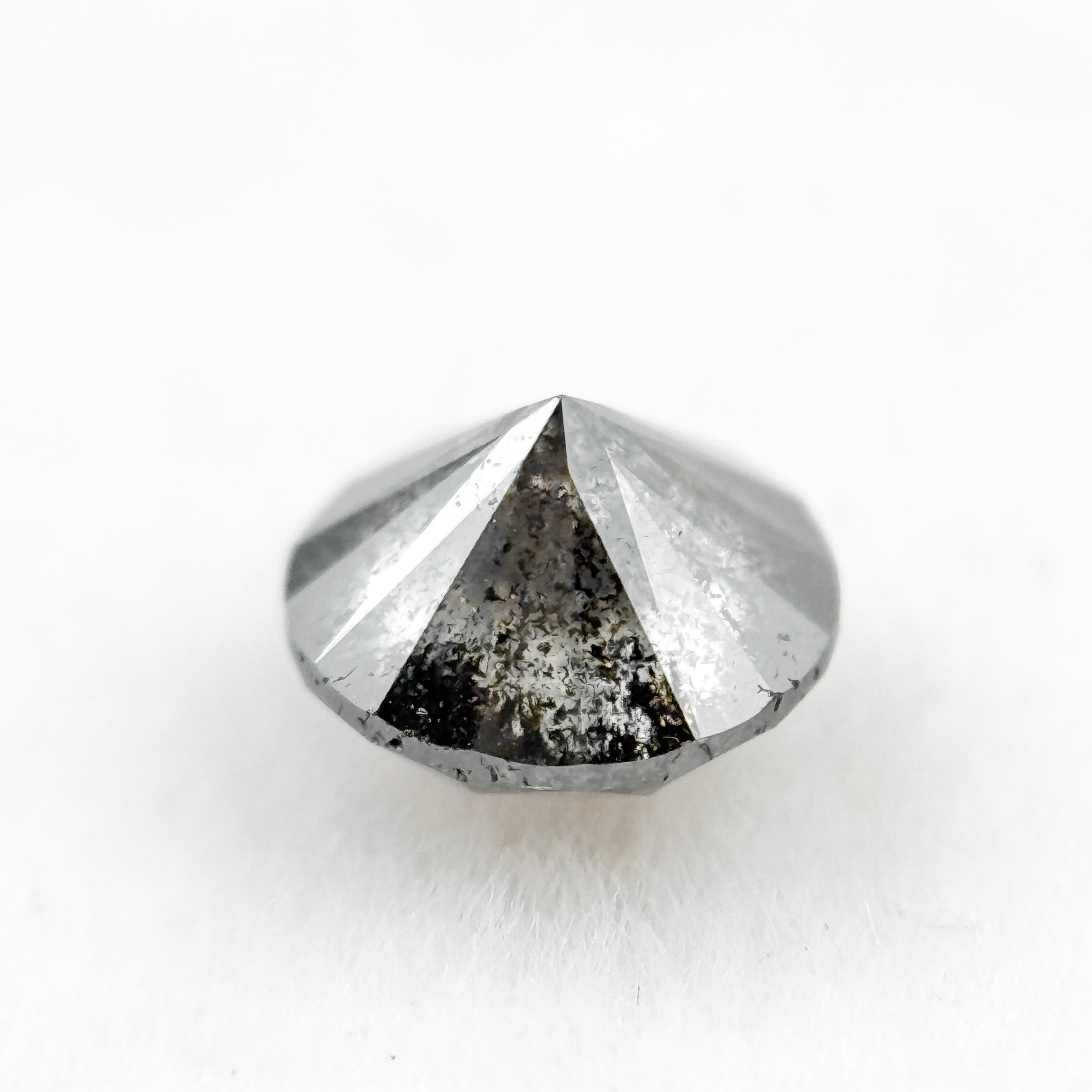 0.73 Ct Round Rose Cut Grey Natural Salt and Pepper Diamond
