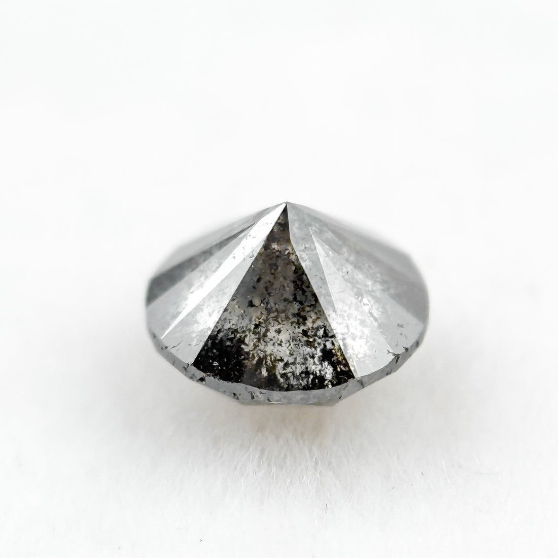0.73 Ct Round Rose Cut Grey Natural Salt and Pepper Diamond