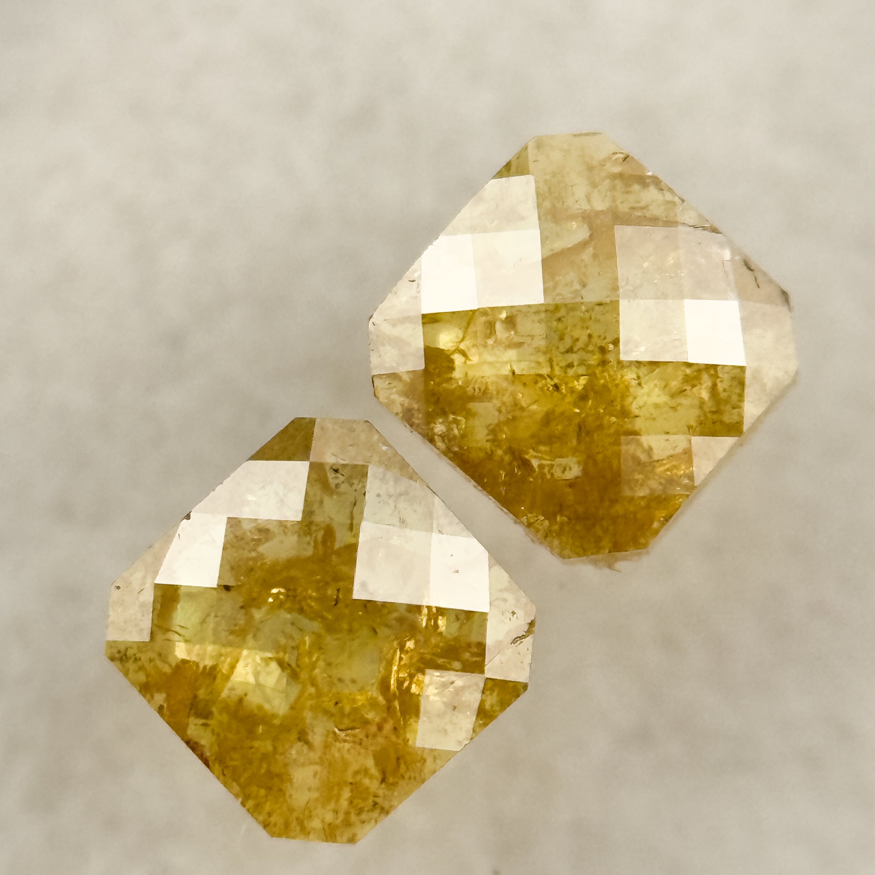 0.72 Ct Cushion Rose Cut Yellow Natural Salt and Pepper Diamond