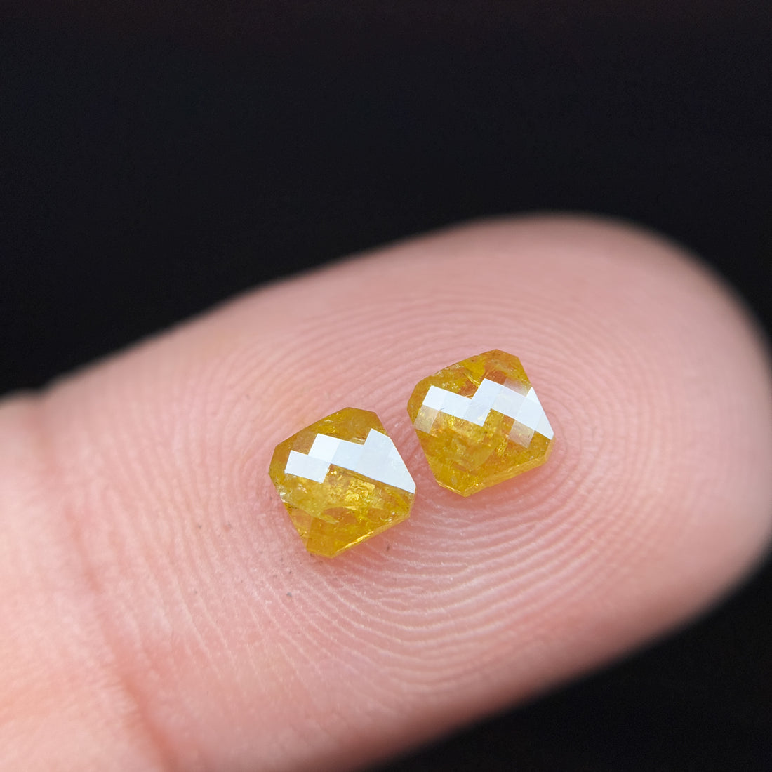 0.72 Ct Cushion Rose Cut Yellow Natural Salt and Pepper Diamond