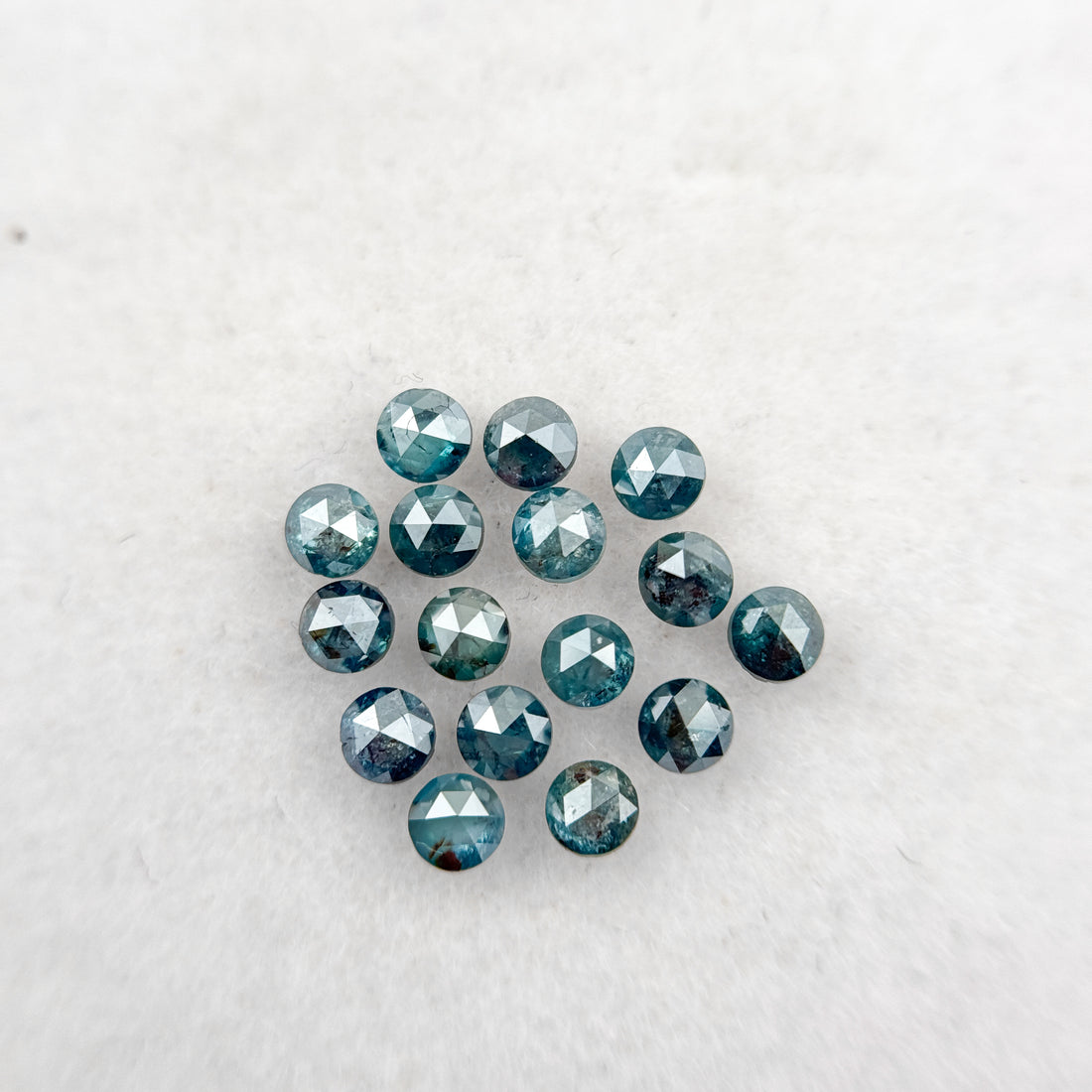 0.08 Ct Round Rose Cut Blue Natural Minimalist Diamond