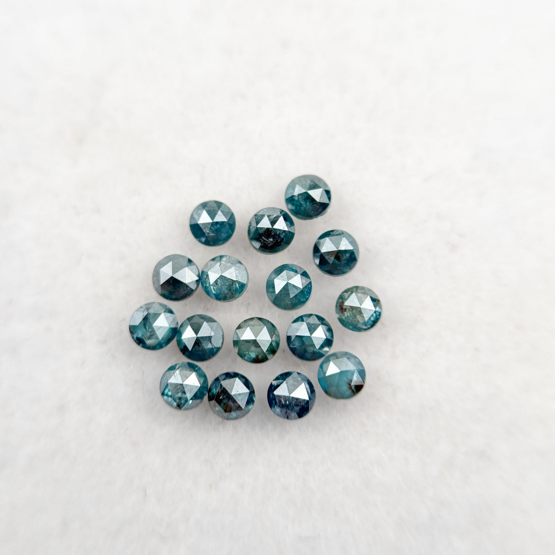 0.08 Ct Round Rose Cut Blue Natural Minimalist Diamond