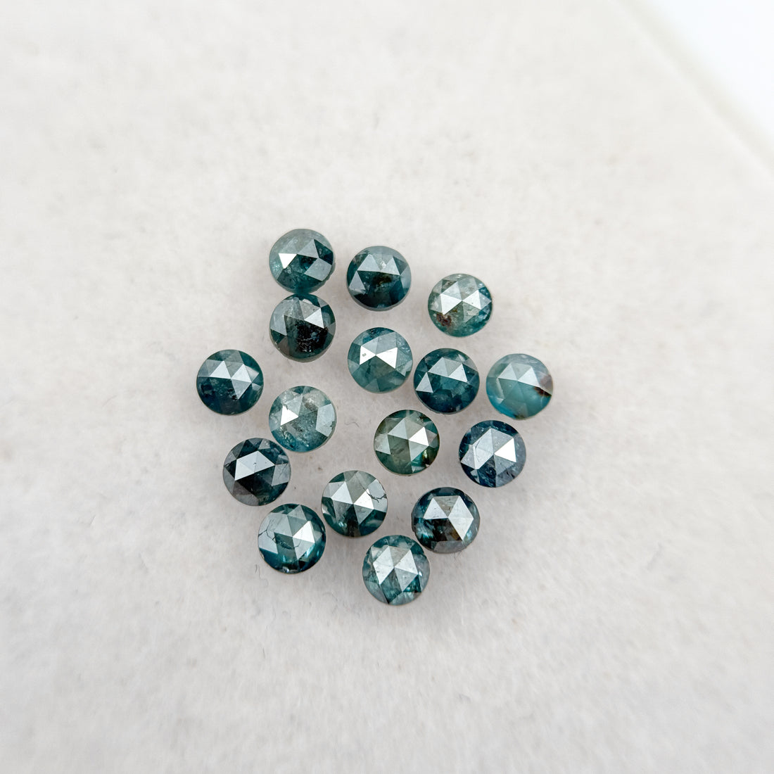 0.08 Ct Round Rose Cut Blue Natural Minimalist Diamond