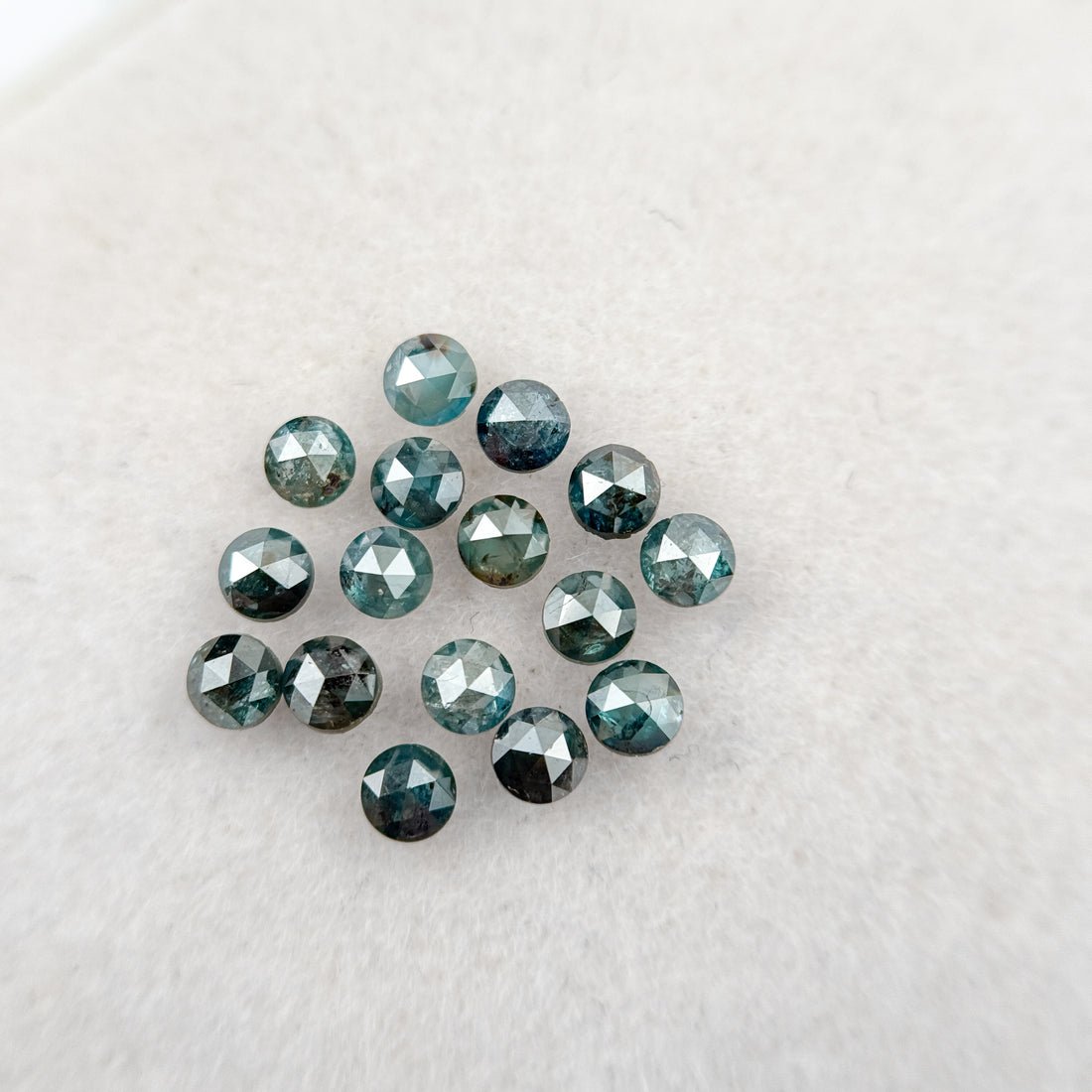 0.08 Ct Round Rose Cut Blue Natural Minimalist Diamond