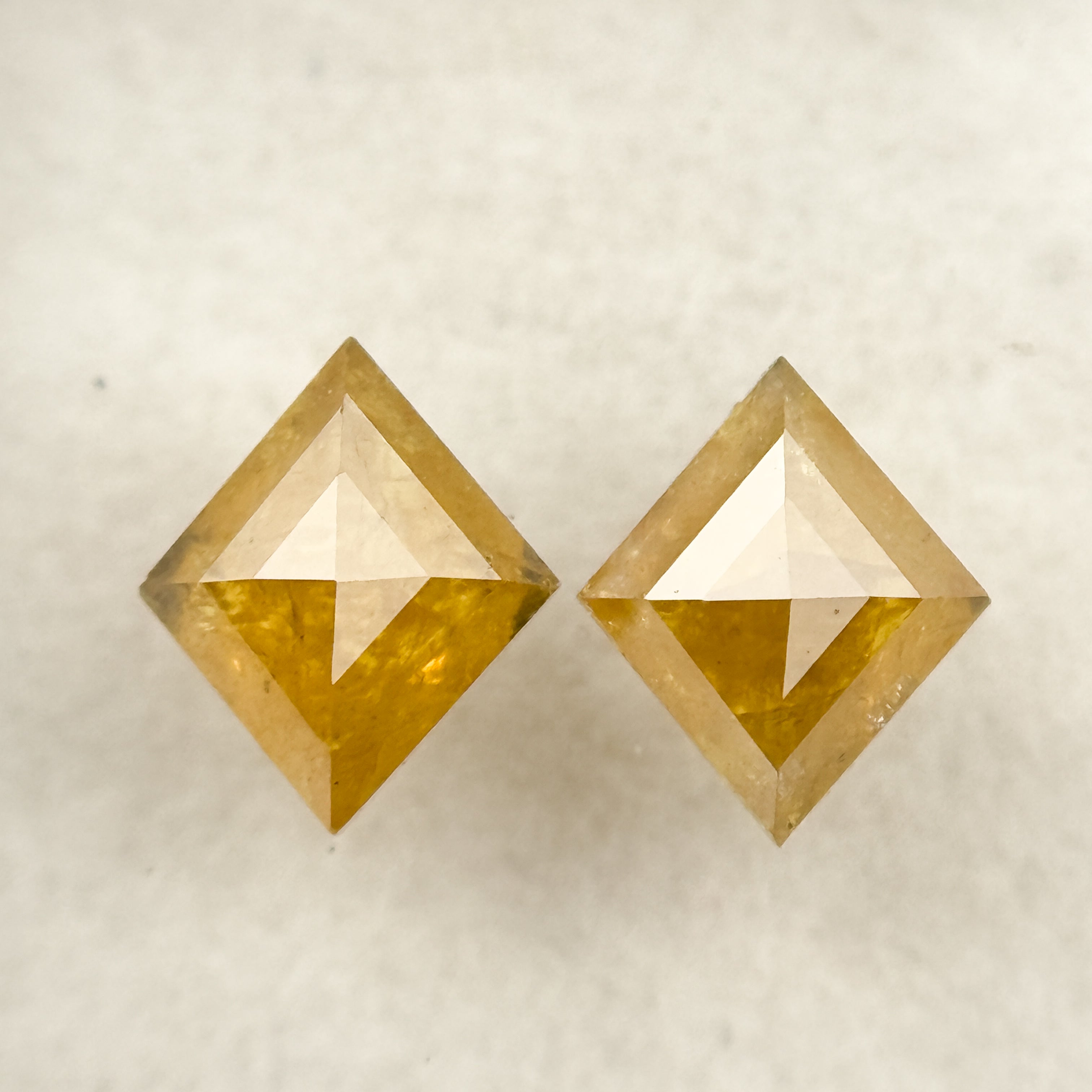 0.86 Ct Kite Rose Cut Yellow Natural Salt and Pepper Diamond