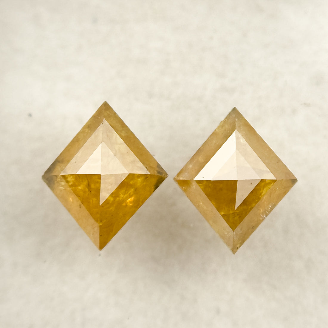 0.86 Ct Kite Rose Cut Yellow Natural Salt and Pepper Diamond