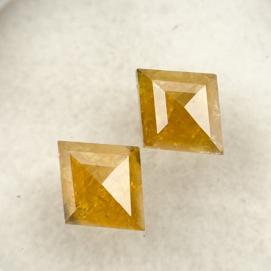0.86 Ct Kite Rose Cut Yellow Natural Salt and Pepper Diamond