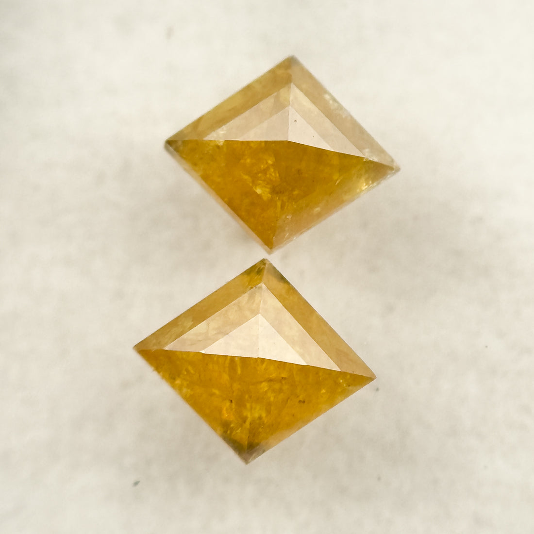 0.86 Ct Kite Rose Cut Yellow Natural Salt and Pepper Diamond