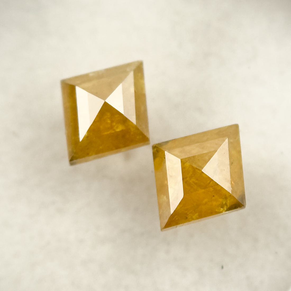 0.86 Ct Kite Rose Cut Yellow Natural Salt and Pepper Diamond
