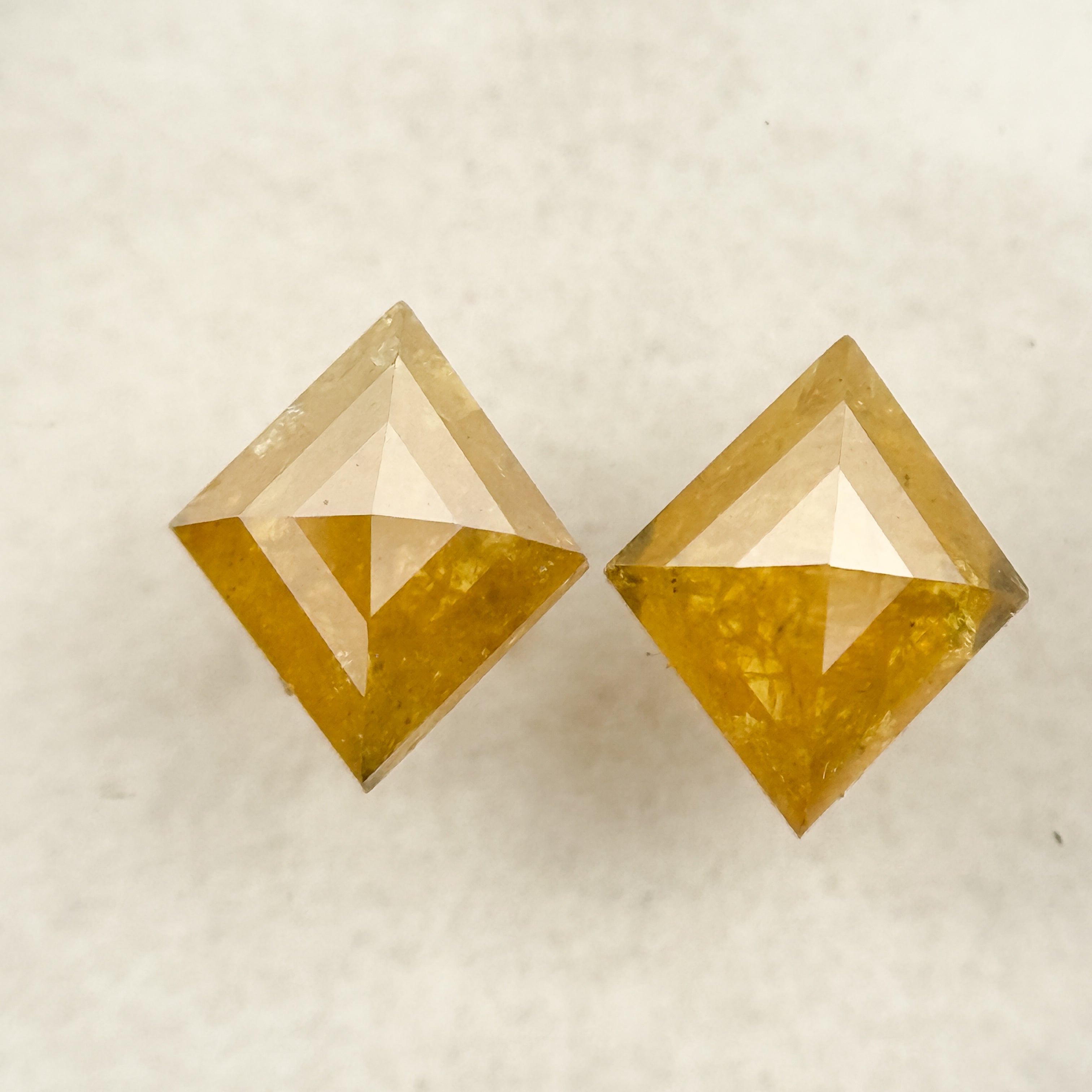 0.86 Ct Kite Rose Cut Yellow Natural Salt and Pepper Diamond