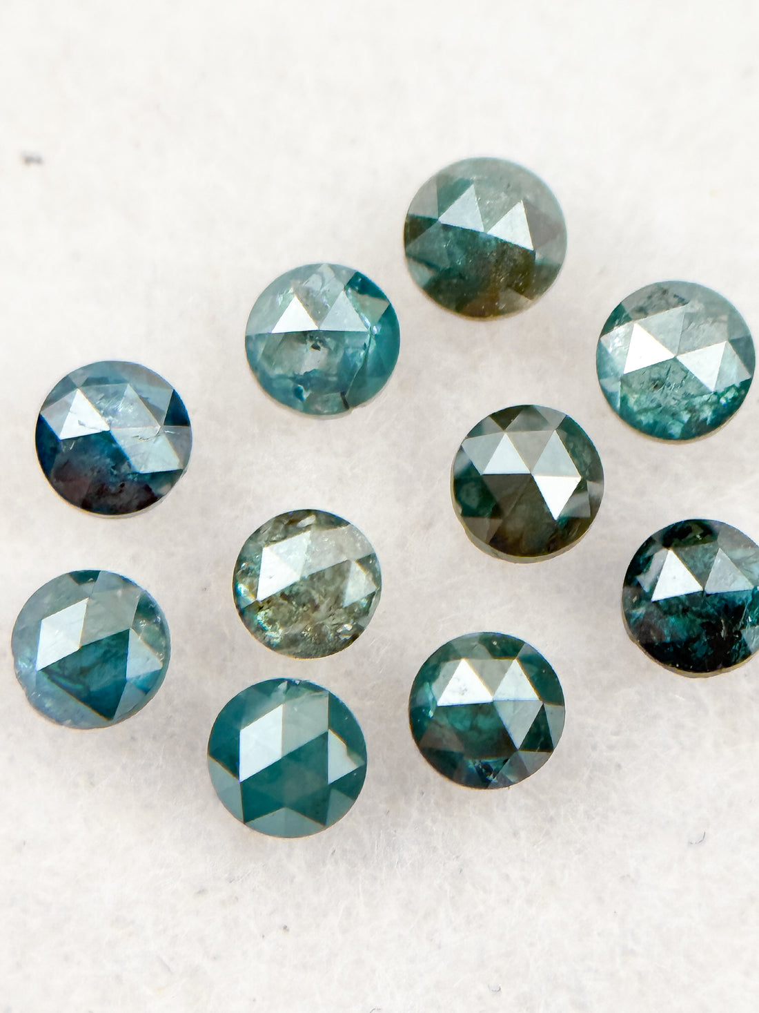 0.04 Ct Round Rose Cut Blue Natural Minimalist Diamond