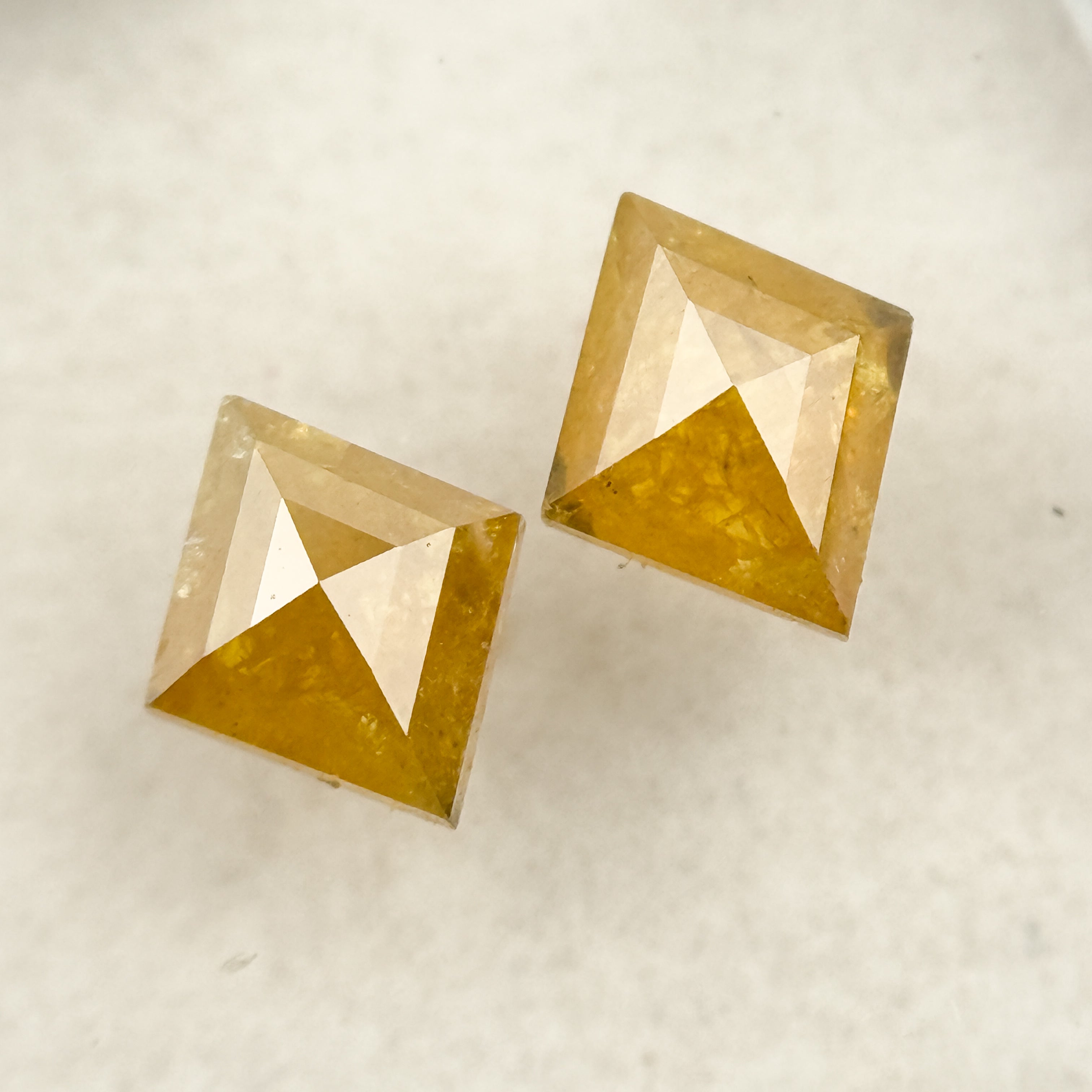 0.86 Ct Kite Rose Cut Yellow Natural Salt and Pepper Diamond
