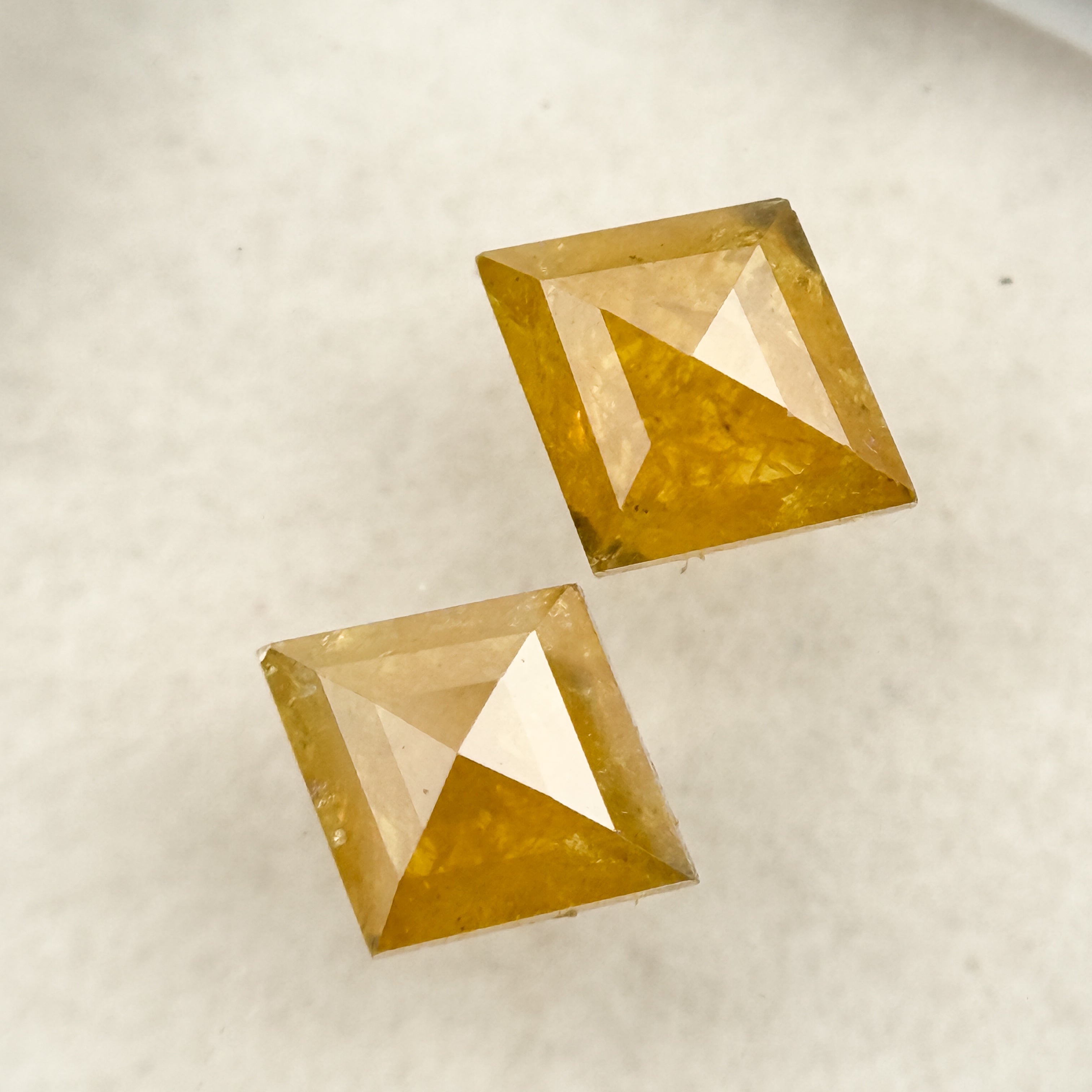 0.86 Ct Kite Rose Cut Yellow Natural Salt and Pepper Diamond
