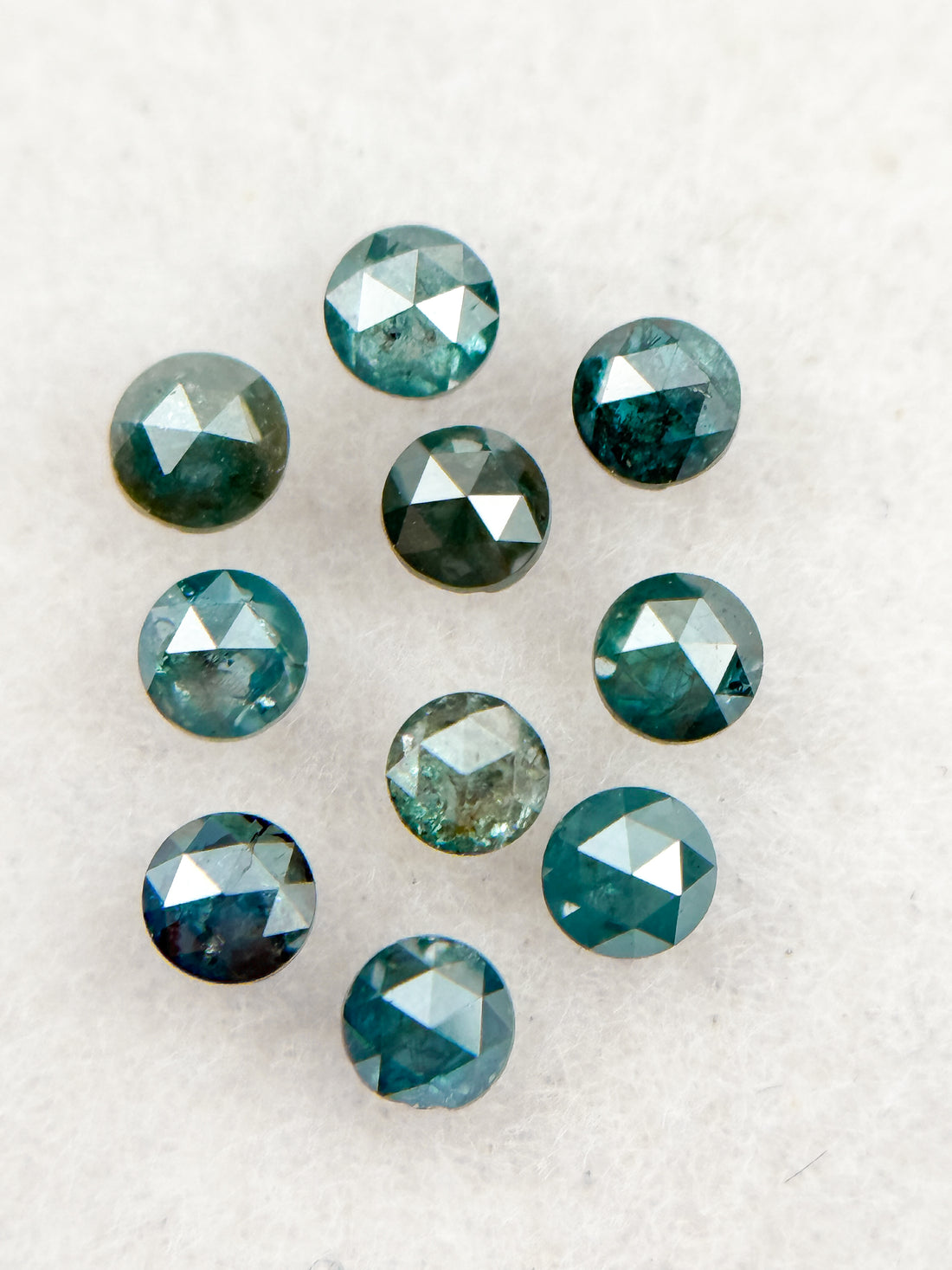0.04 Ct Round Rose Cut Blue Natural Minimalist Diamond