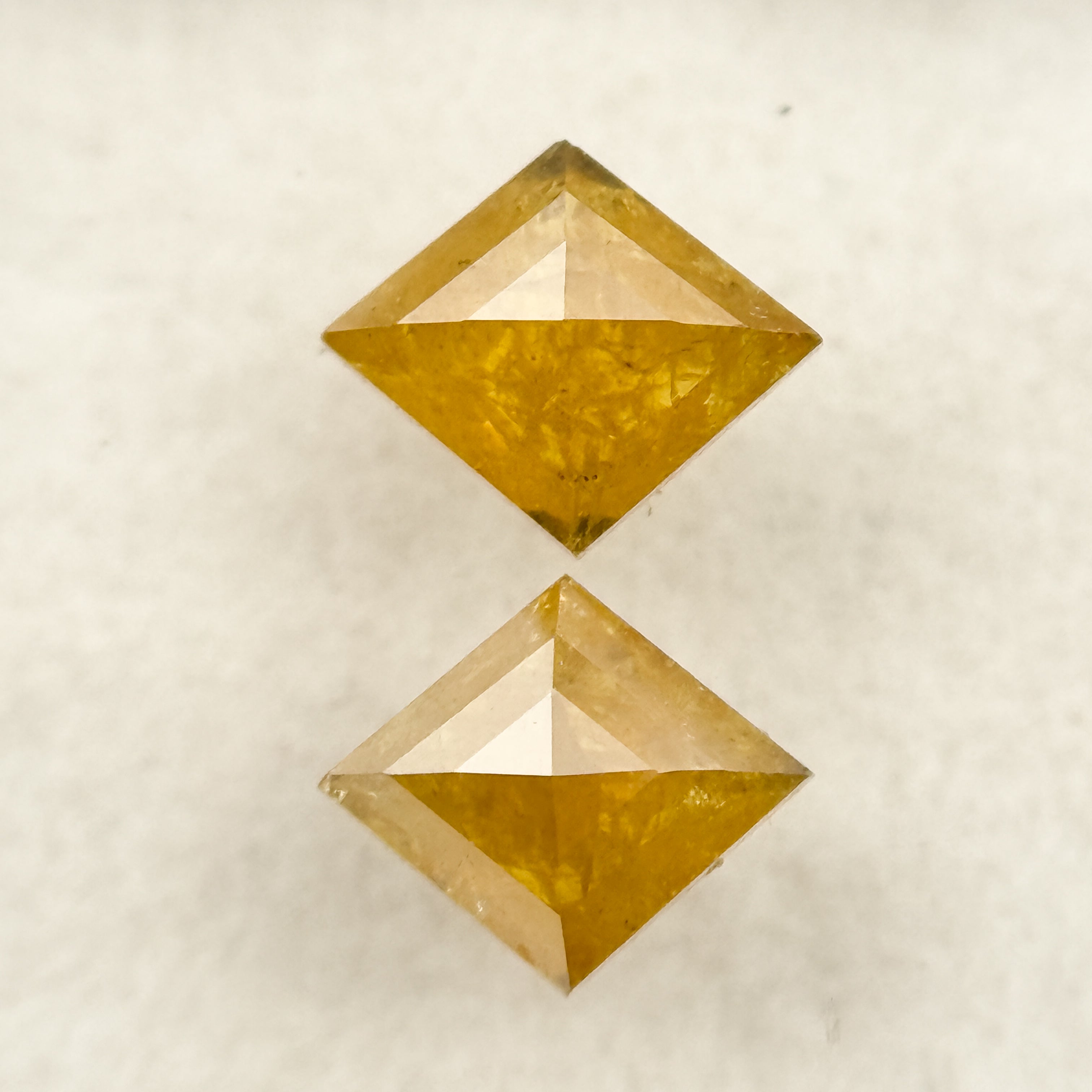 0.86 Ct Kite Rose Cut Yellow Natural Salt and Pepper Diamond