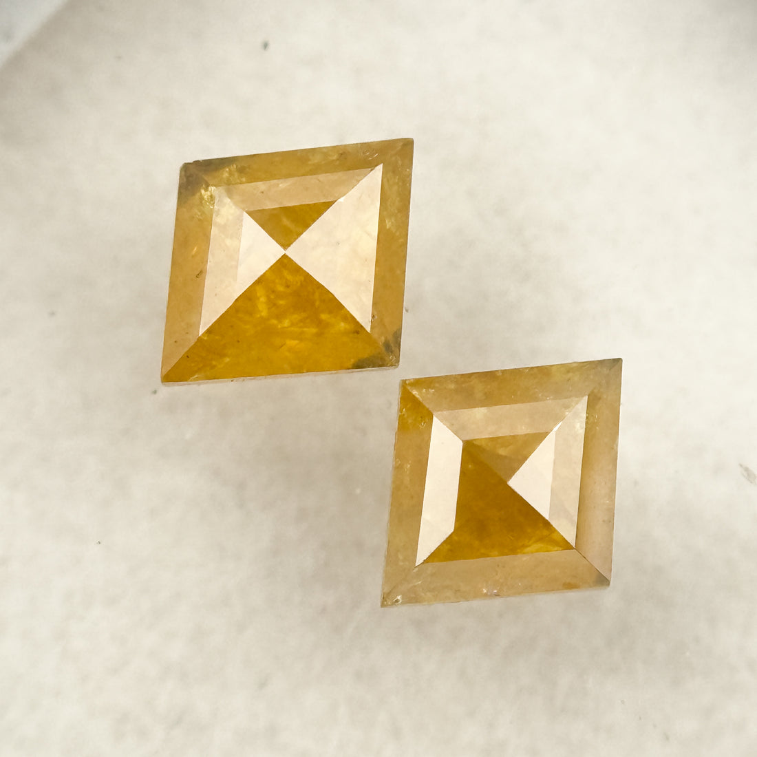 0.86 Ct Kite Rose Cut Yellow Natural Salt and Pepper Diamond