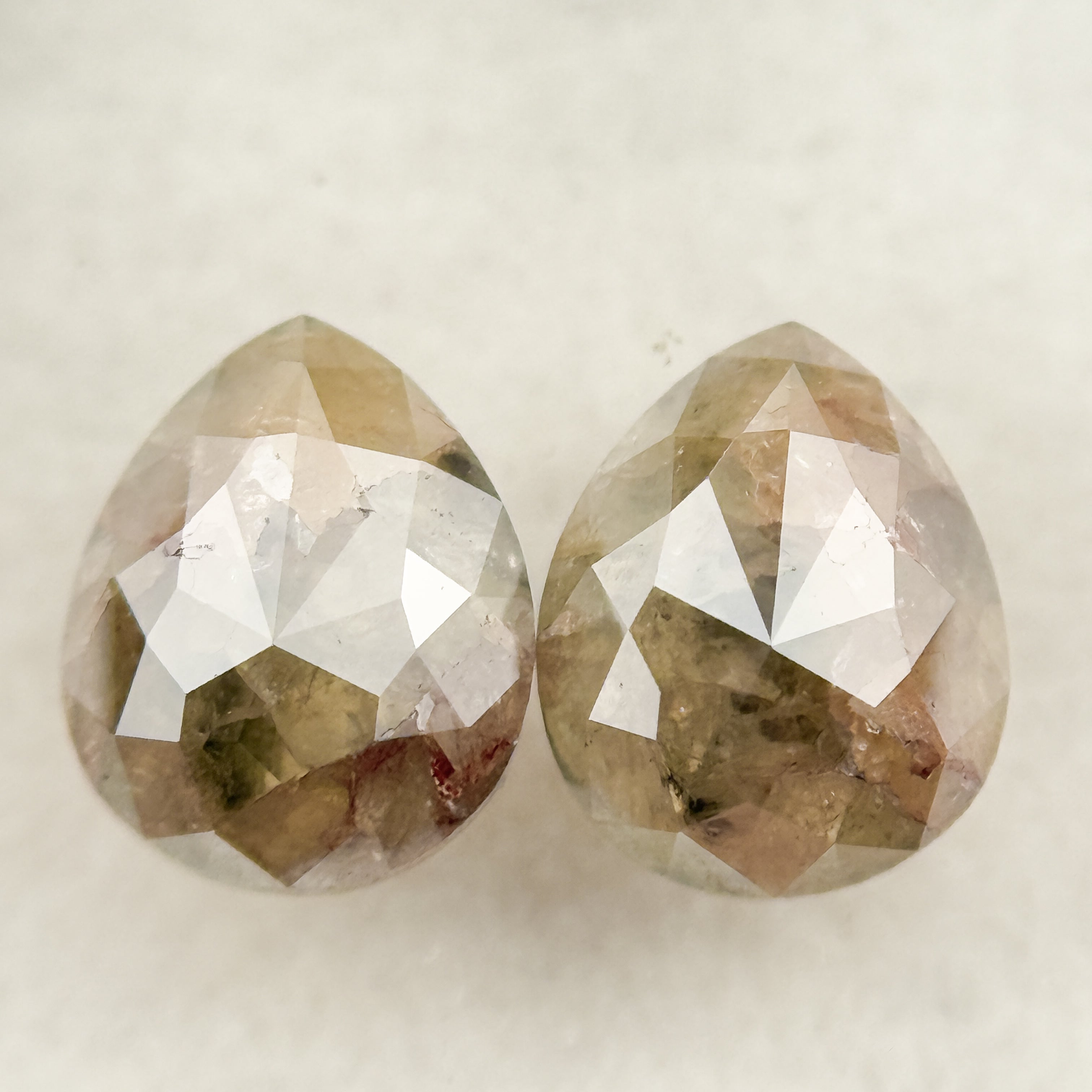 1.45 Ct Pear Rose Cut Grey Natural Salt and Pepper Diamond