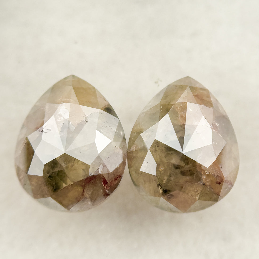 1.45 Ct Pear Rose Cut Grey Natural Salt and Pepper Diamond