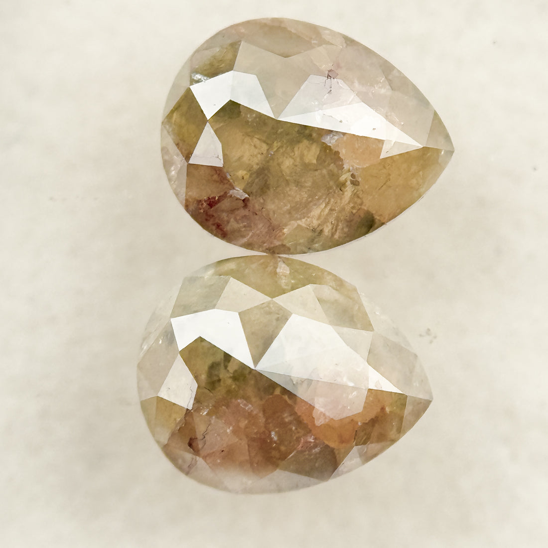 1.45 Ct Pear Rose Cut Grey Natural Salt and Pepper Diamond