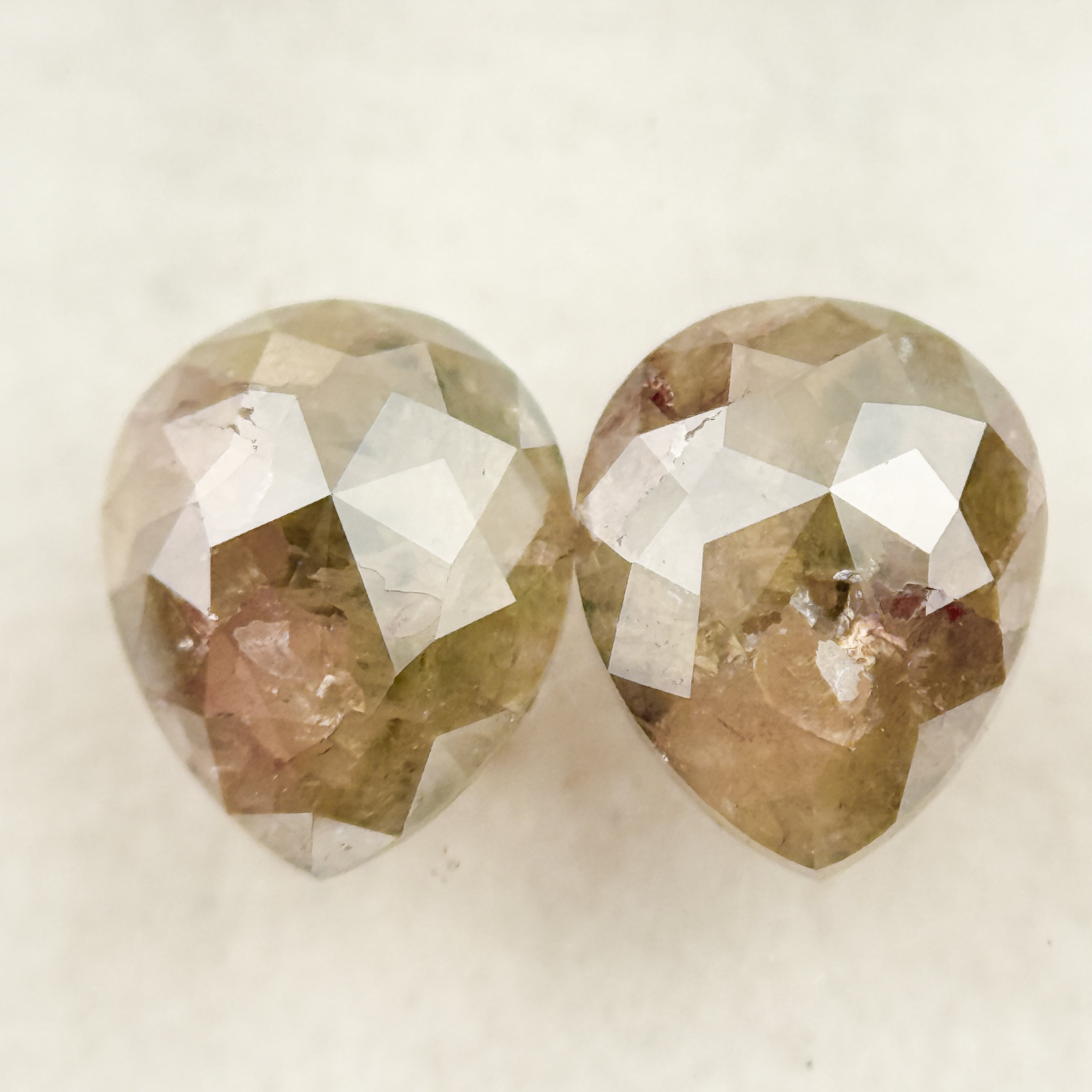 1.45 Ct Pear Rose Cut Grey Natural Salt and Pepper Diamond