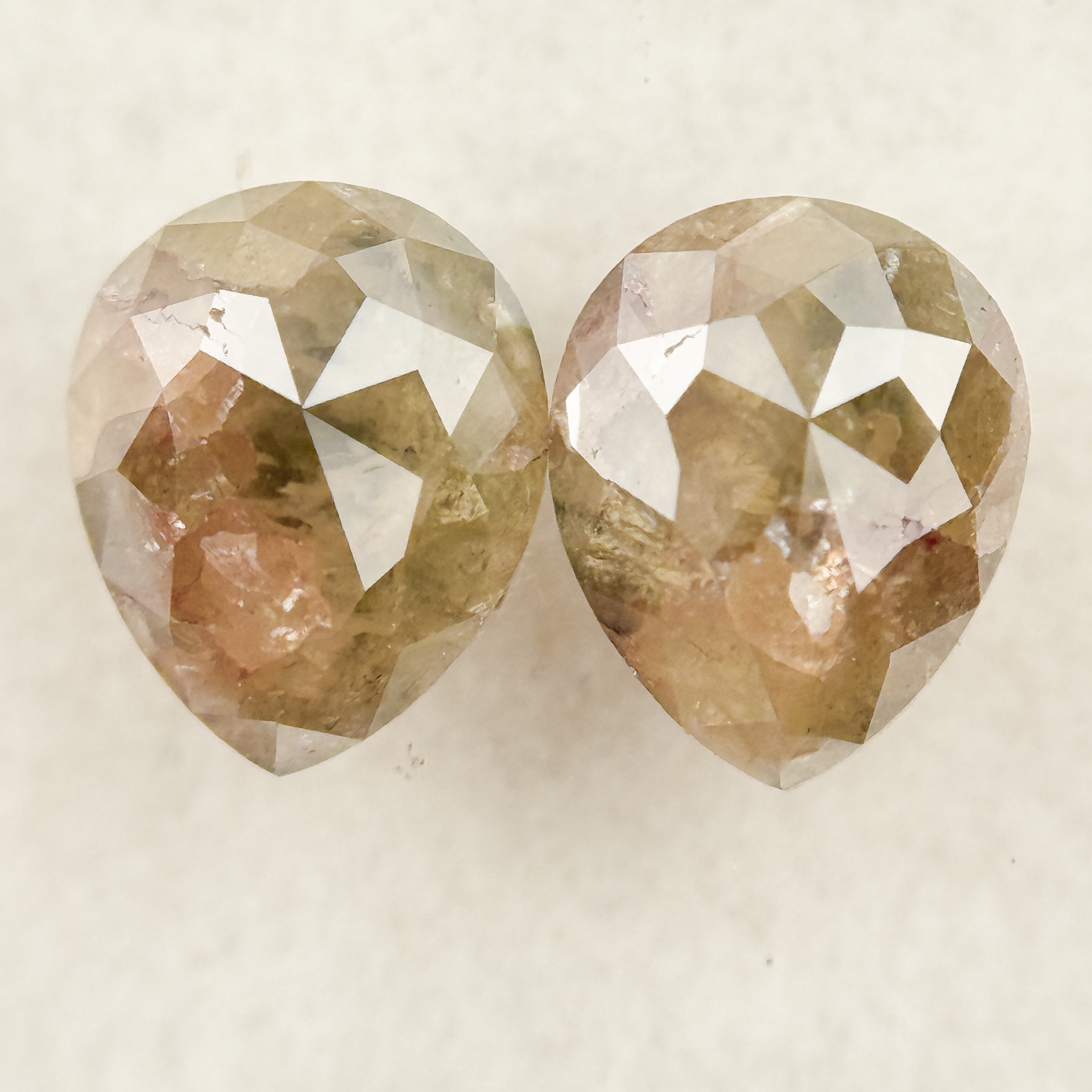 1.45 Ct Pear Rose Cut Grey Natural Salt and Pepper Diamond