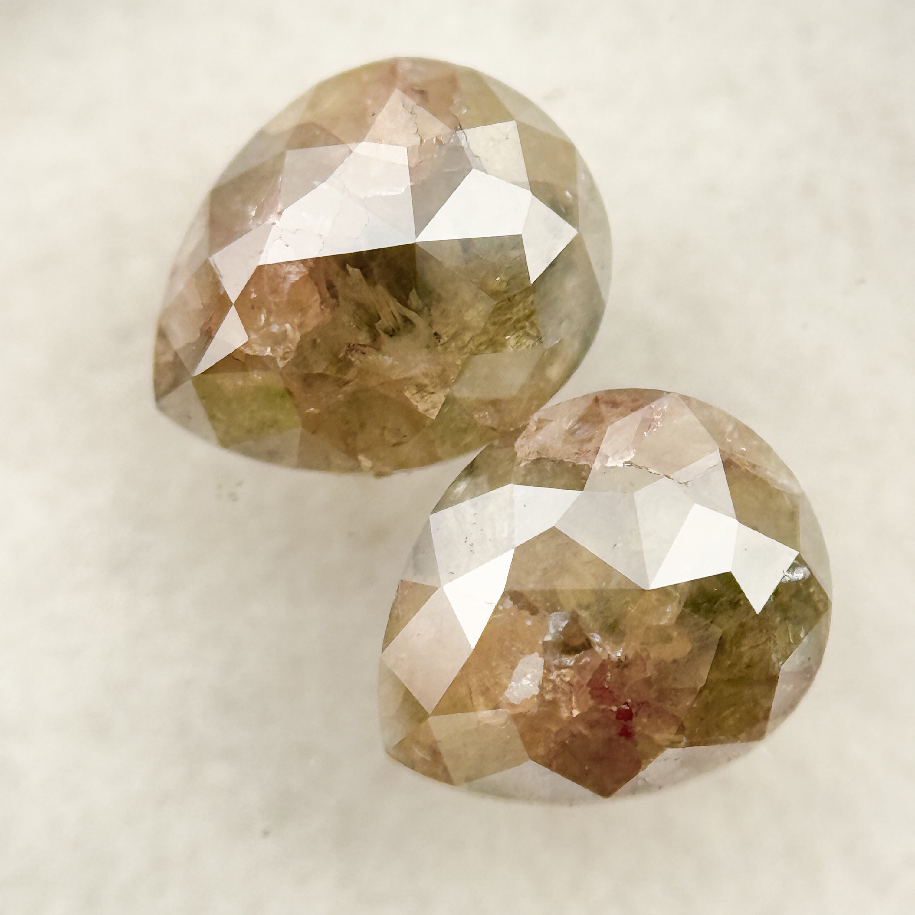 1.45 Ct Pear Rose Cut Grey Natural Salt and Pepper Diamond