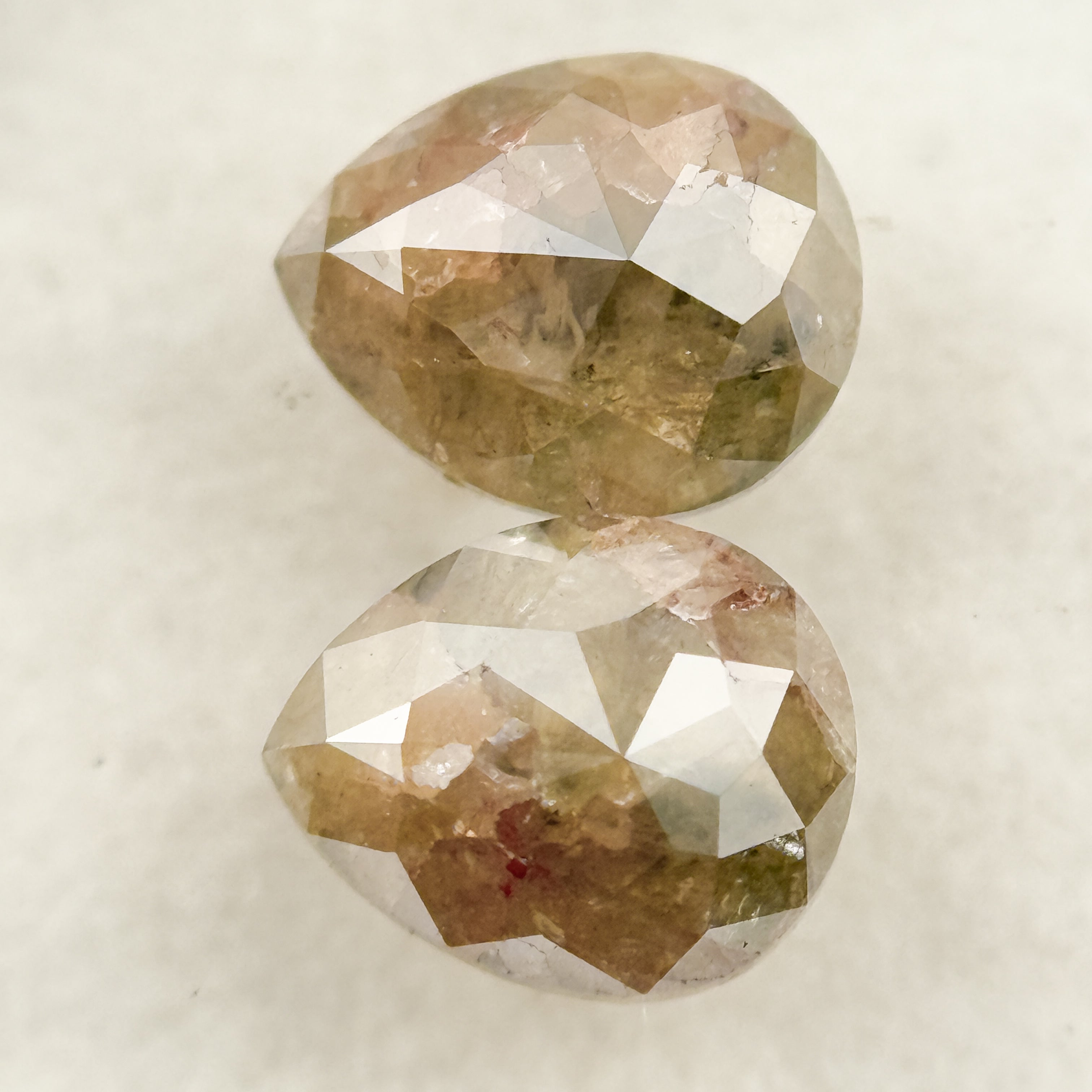 1.45 Ct Pear Rose Cut Grey Natural Salt and Pepper Diamond