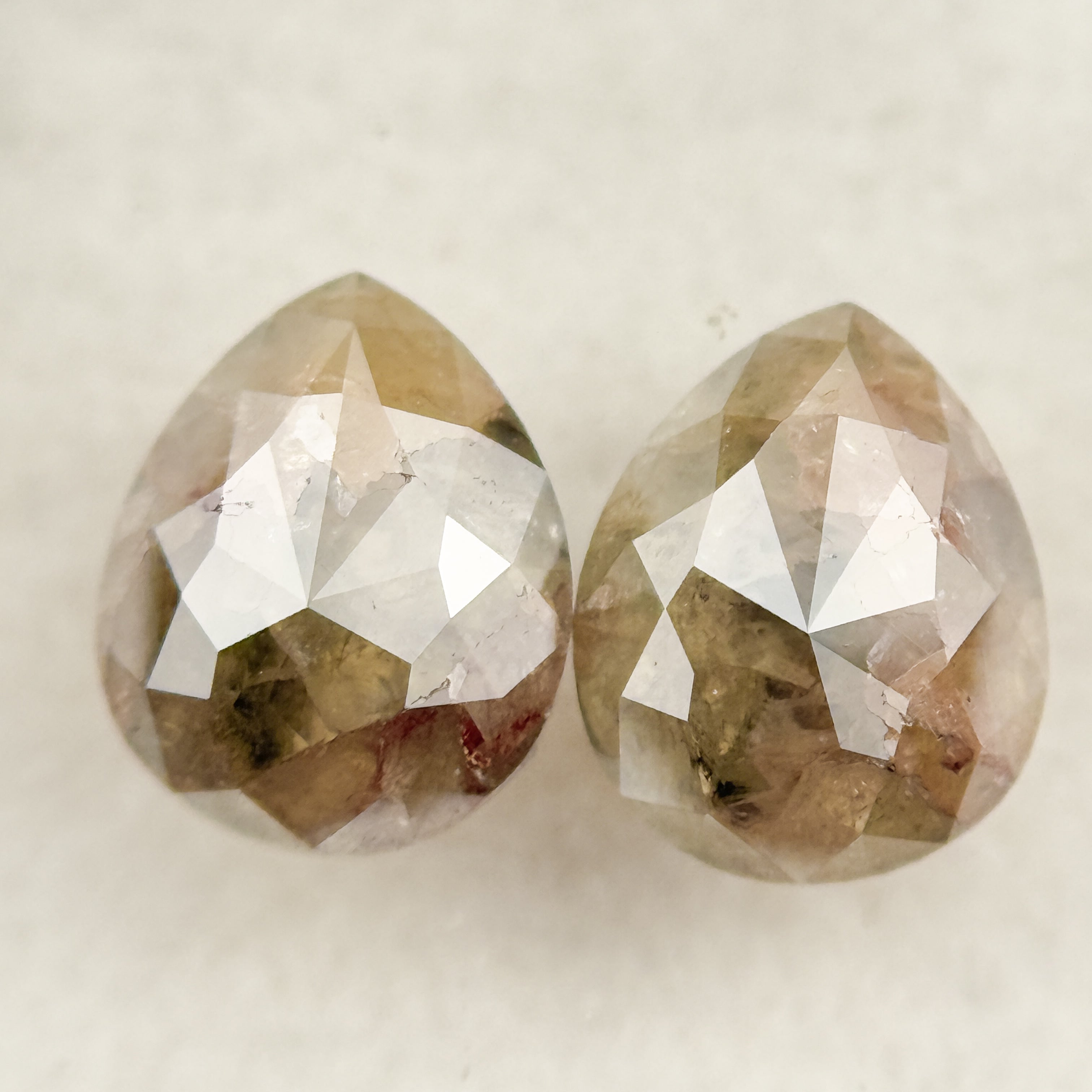 1.45 Ct Pear Rose Cut Grey Natural Salt and Pepper Diamond