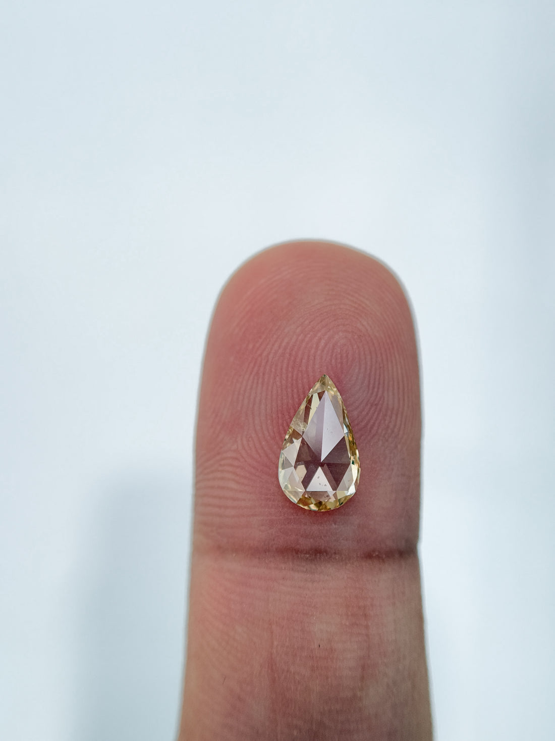0.95 Ct Pear Rose Cut Orange Yellowish Natural Fancy Diamond