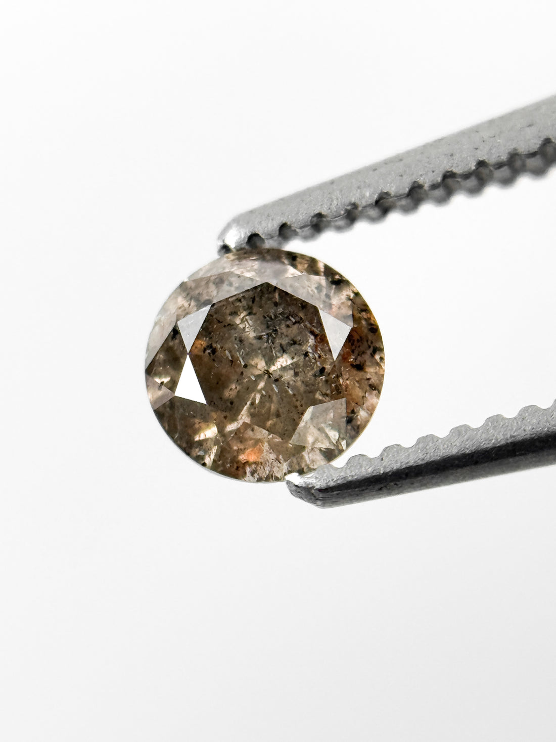 0.37 Ct Round Brilliant Cut Brownish Grey Natural Minimalist Diamond