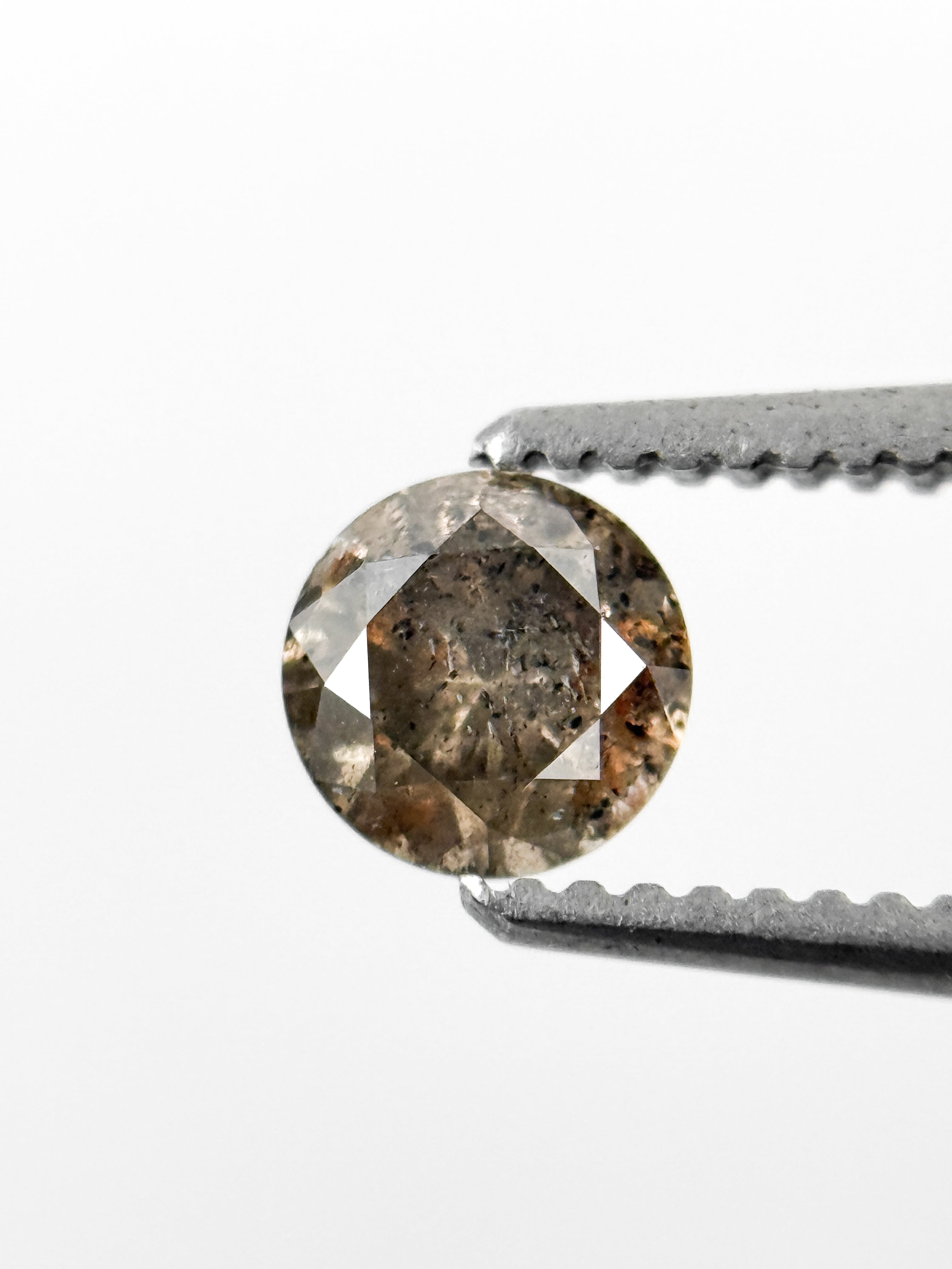 0.37 Ct Round Brilliant Cut Brownish Grey Natural Minimalist Diamond