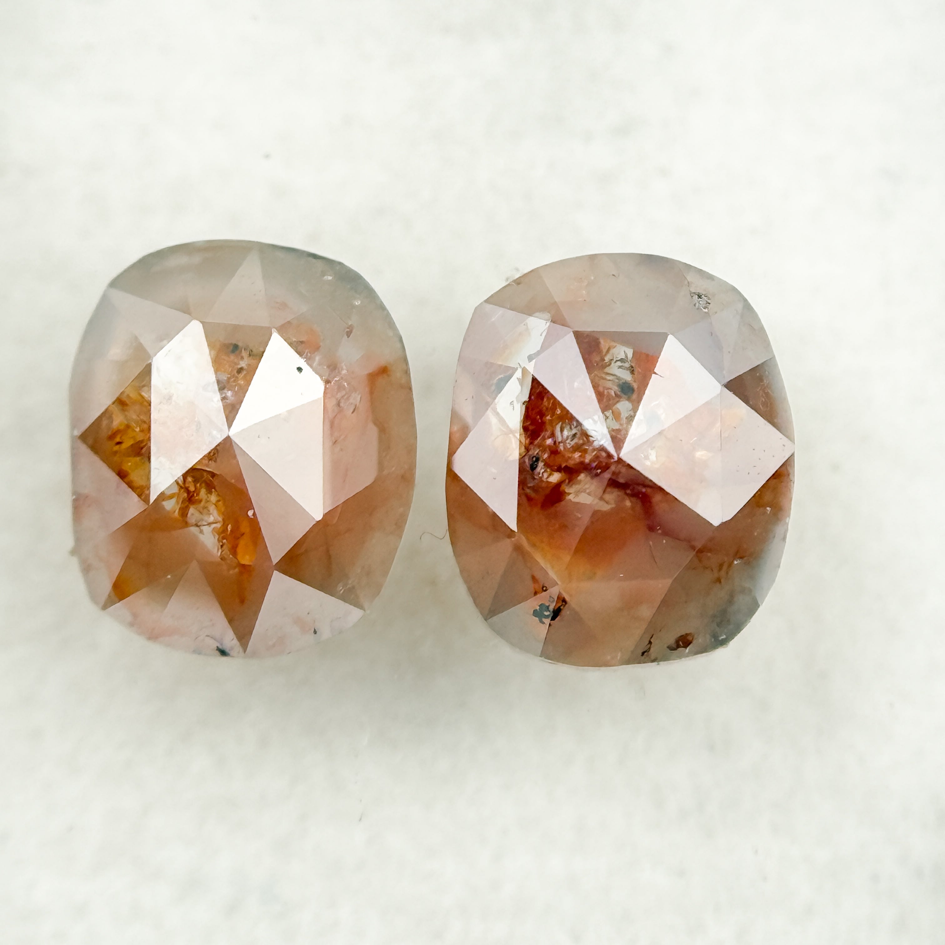 1.72 Ct Oval Rose Cut Red Natural Salt and Pepper Diamond