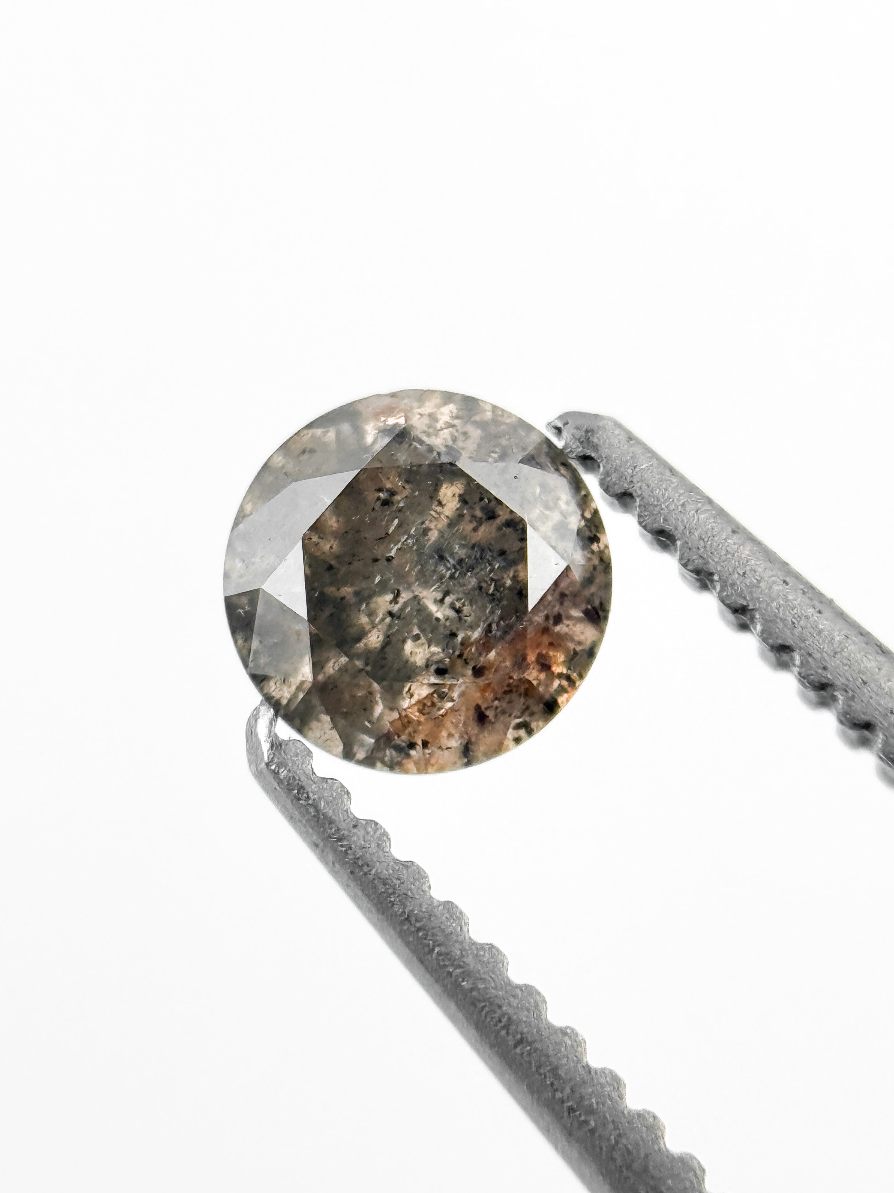 0.37 Ct Round Brilliant Cut Brownish Grey Natural Minimalist Diamond