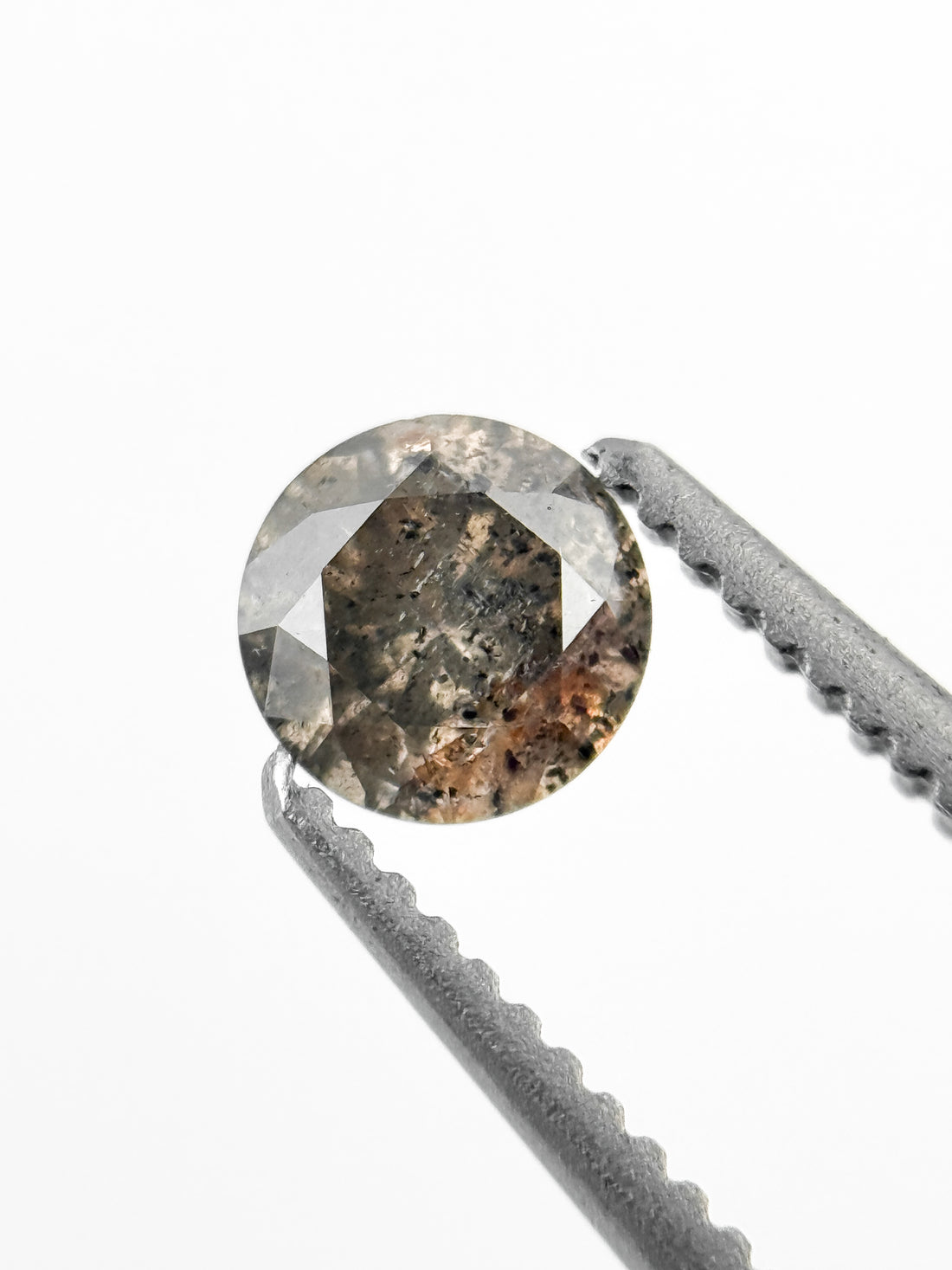 0.37 Ct Round Brilliant Cut Brownish Grey Natural Minimalist Diamond