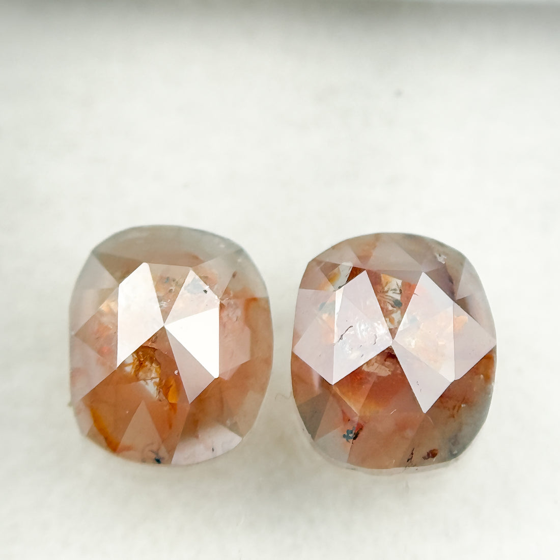 1.72 Ct Oval Rose Cut Red Natural Salt and Pepper Diamond