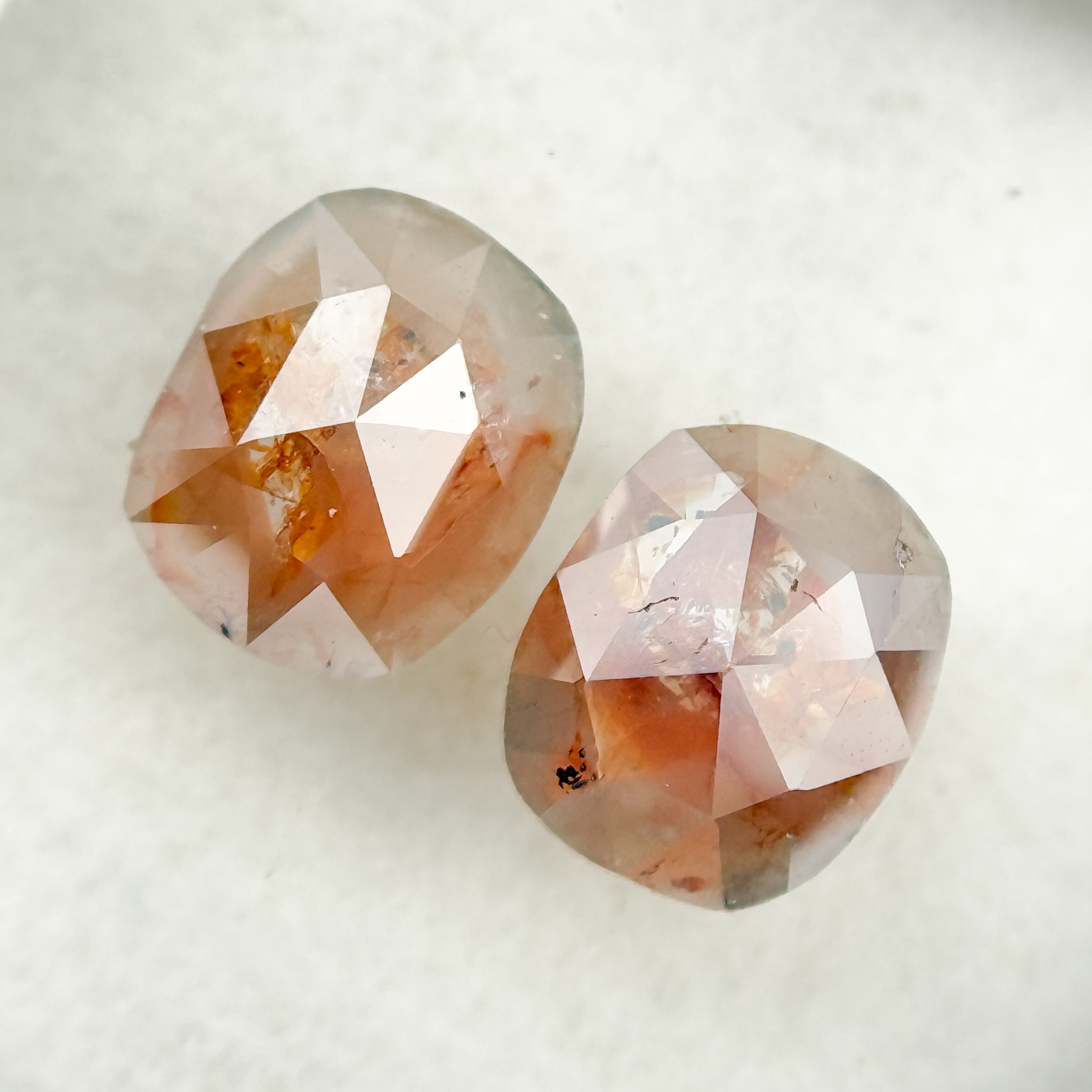 1.72 Ct Oval Rose Cut Red Natural Salt and Pepper Diamond