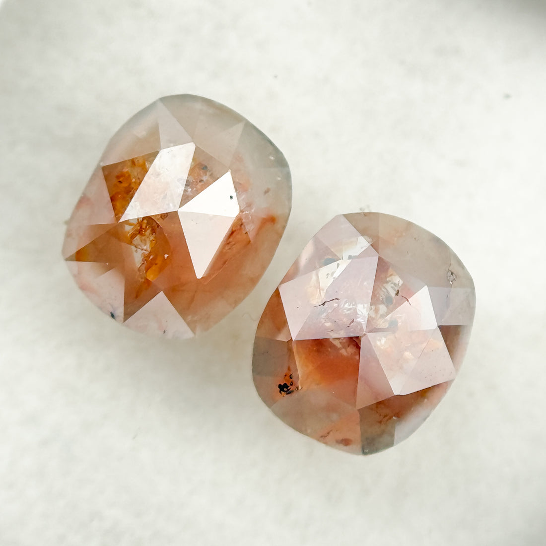 1.72 Ct Oval Rose Cut Red Natural Salt and Pepper Diamond