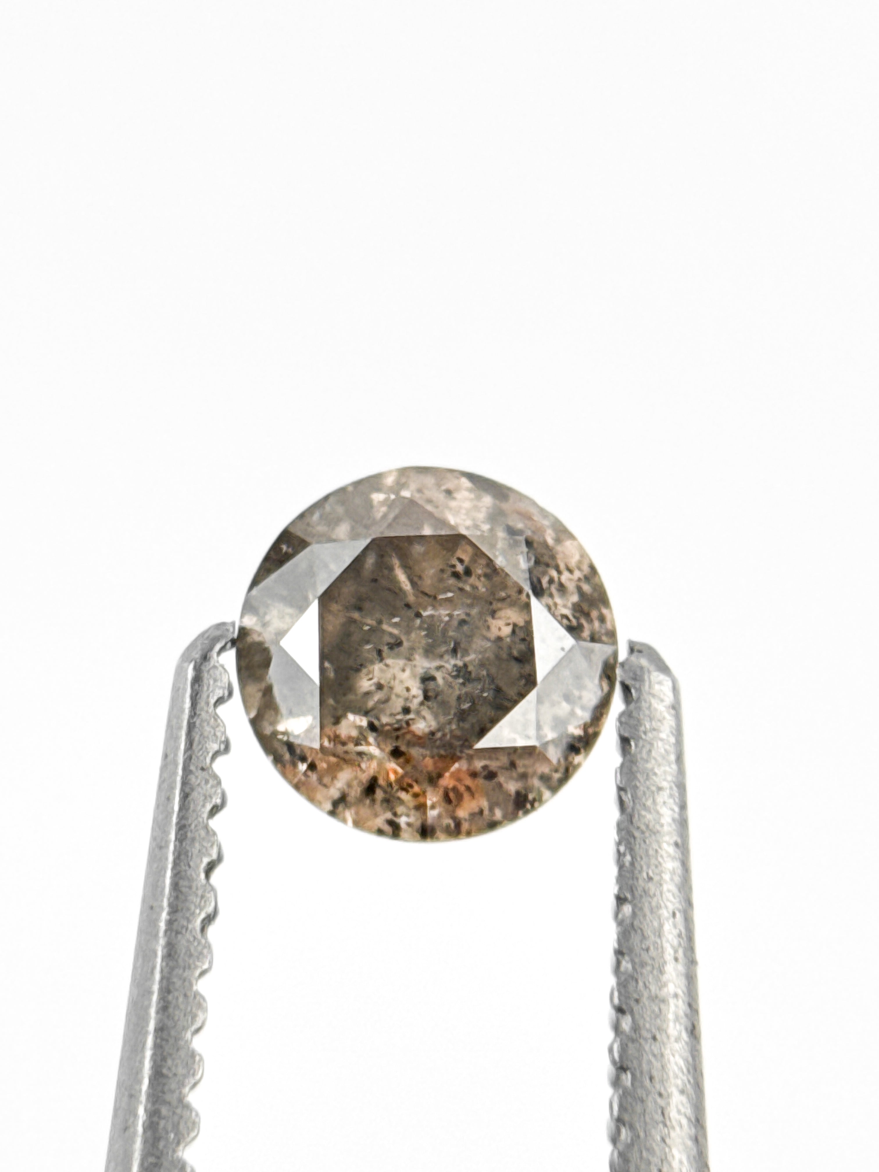 0.37 Ct Round Brilliant Cut Brownish Grey Natural Minimalist Diamond