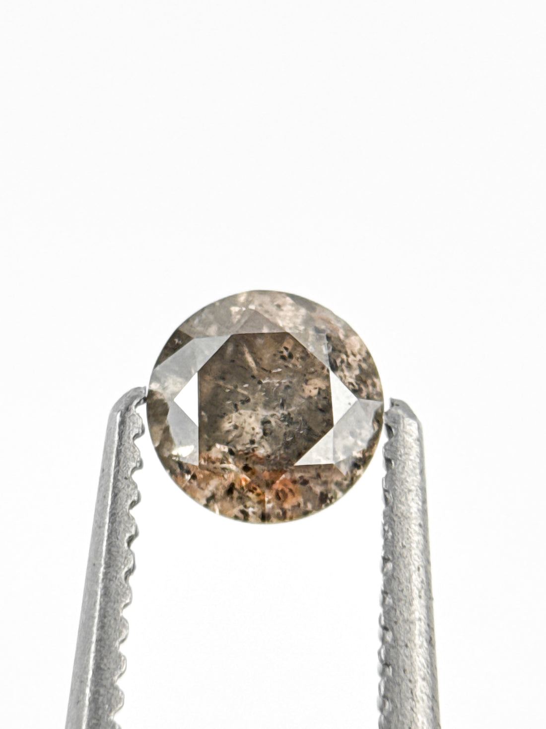 0.37 Ct Round Brilliant Cut Brownish Grey Natural Minimalist Diamond