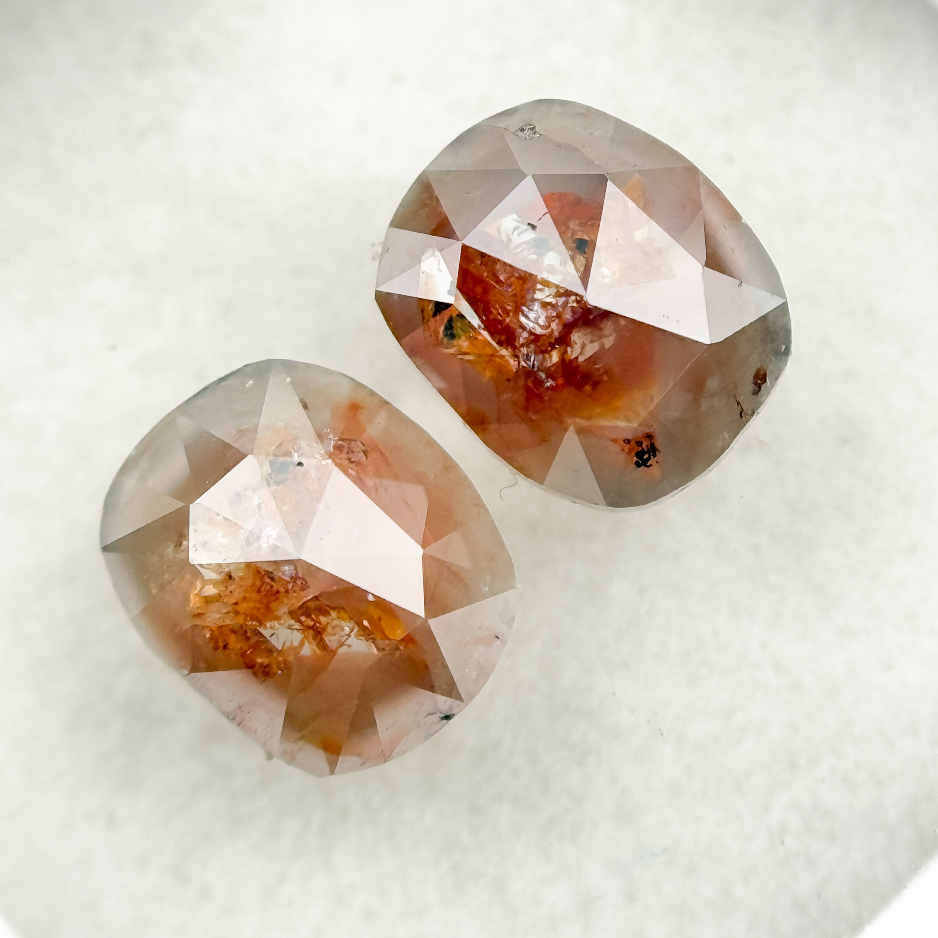 1.72 Ct Oval Rose Cut Red Natural Salt and Pepper Diamond
