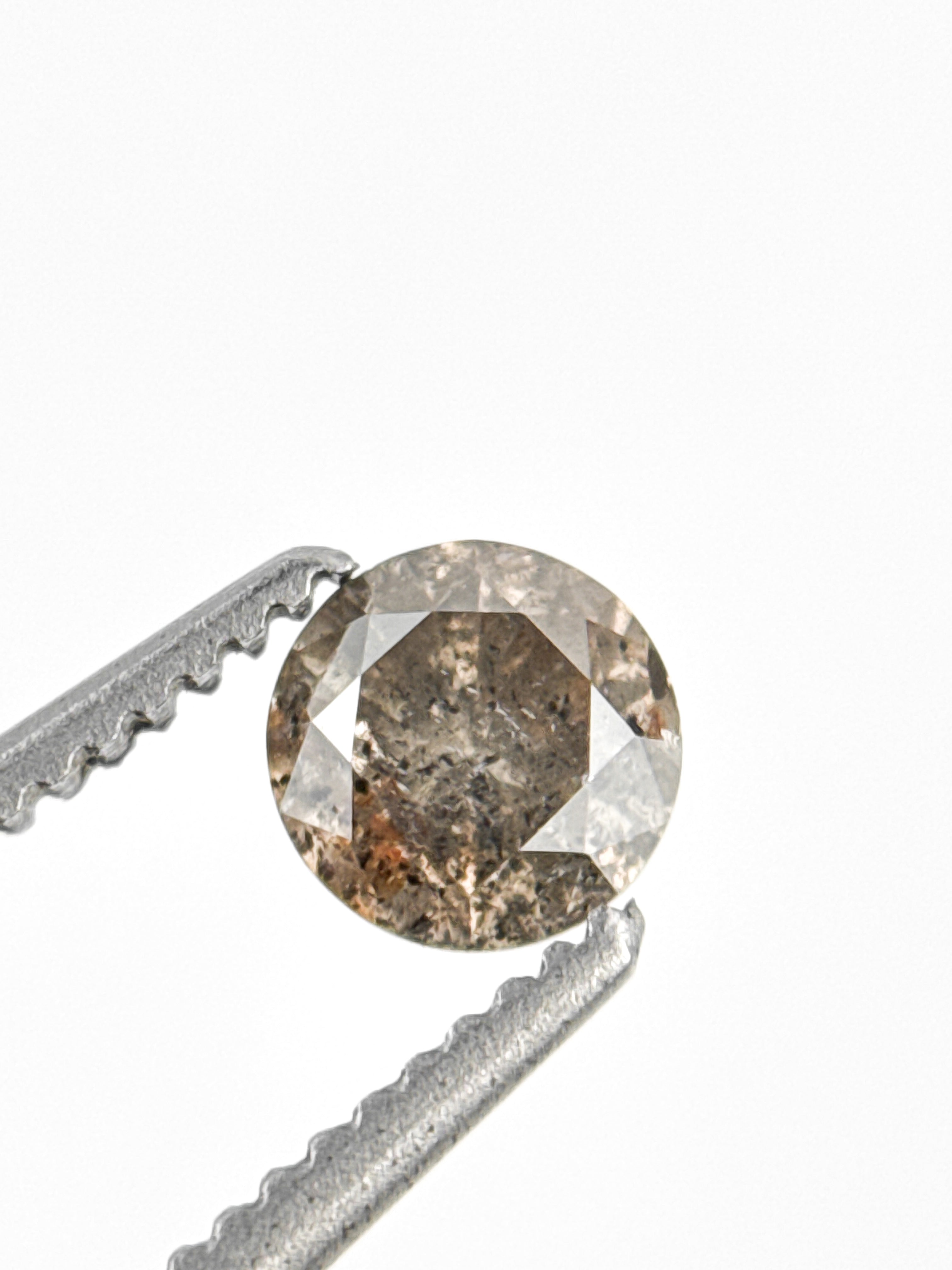 0.37 Ct Round Brilliant Cut Brownish Grey Natural Minimalist Diamond