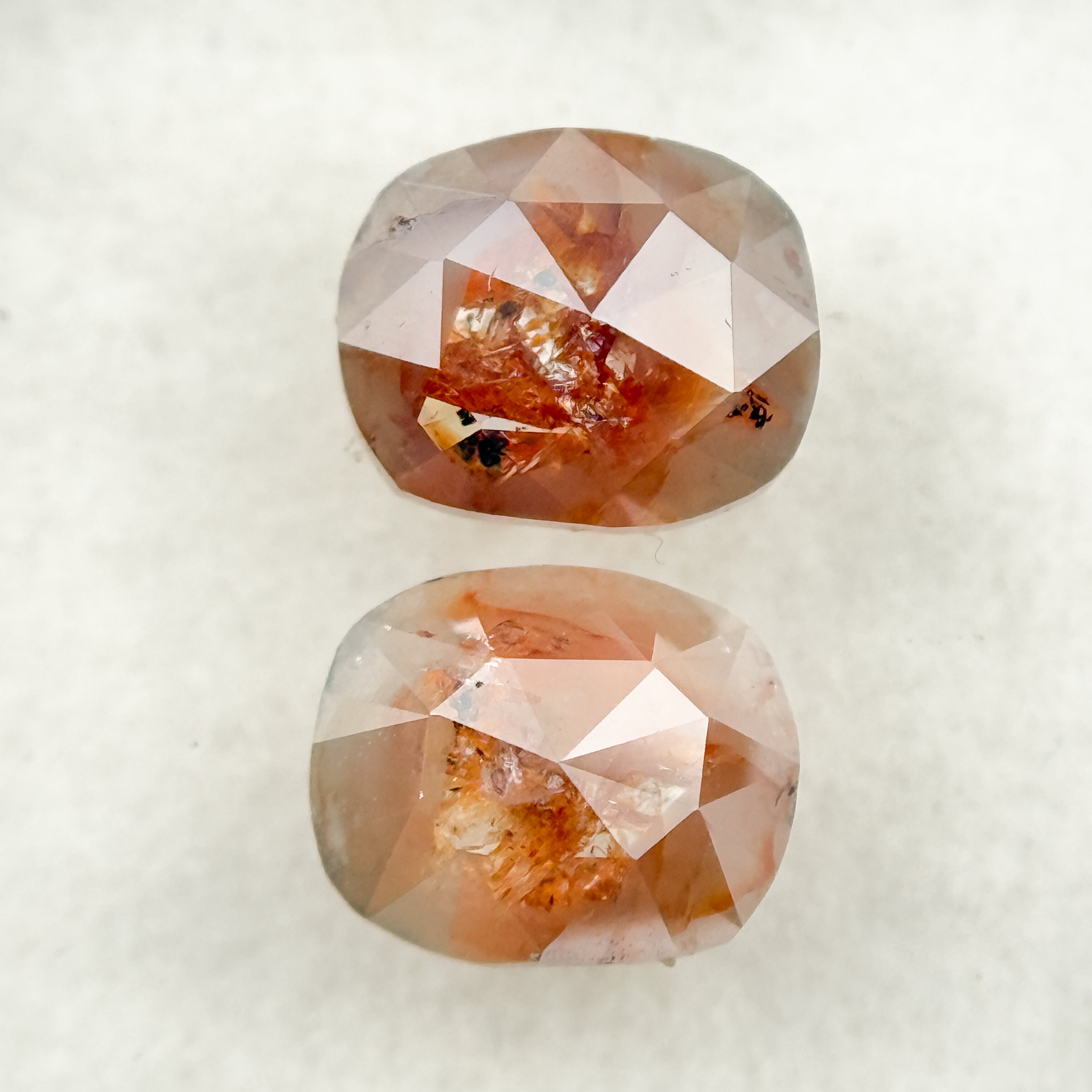 1.72 Ct Oval Rose Cut Red Natural Salt and Pepper Diamond