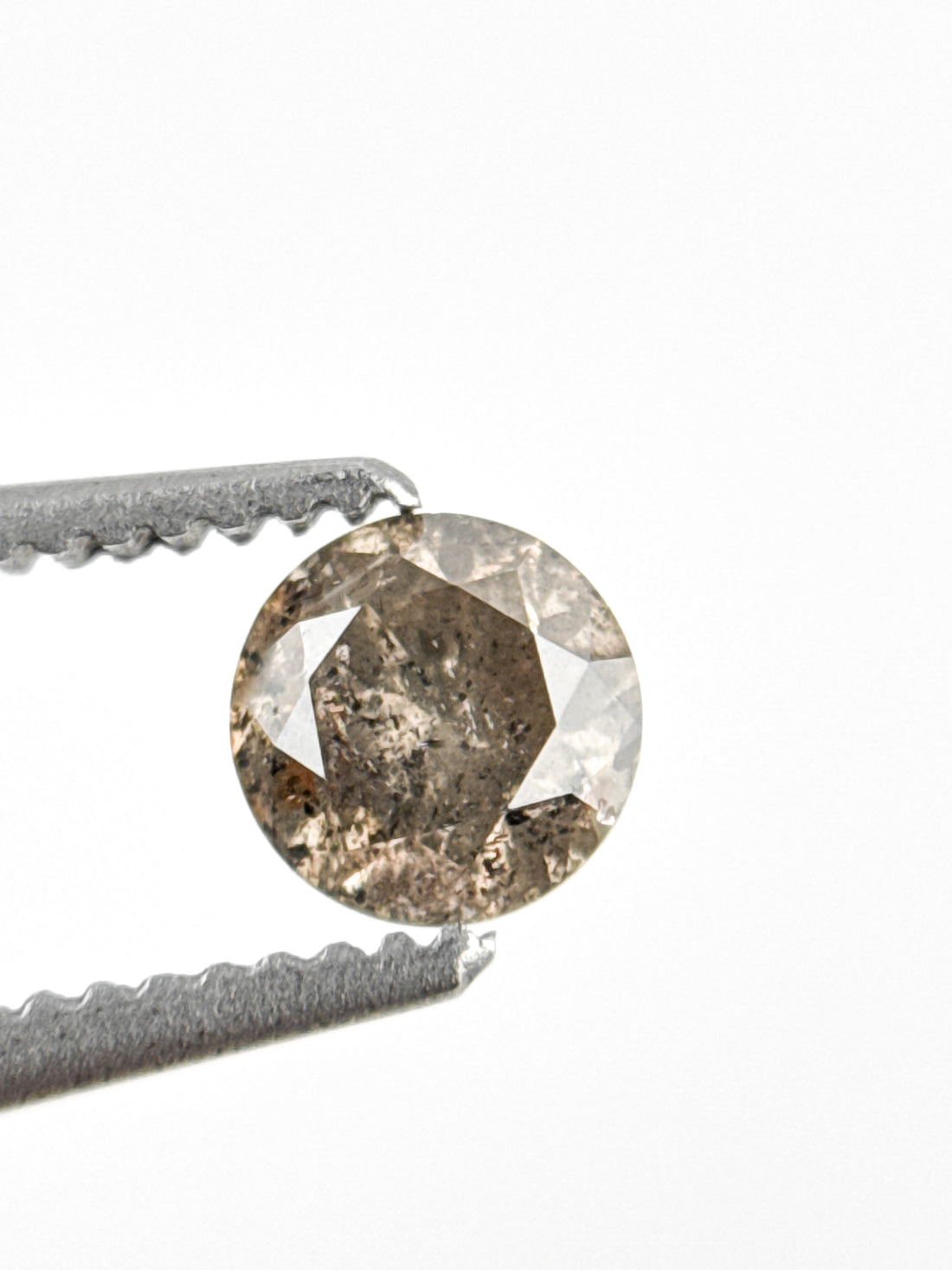 0.37 Ct Round Brilliant Cut Brownish Grey Natural Minimalist Diamond
