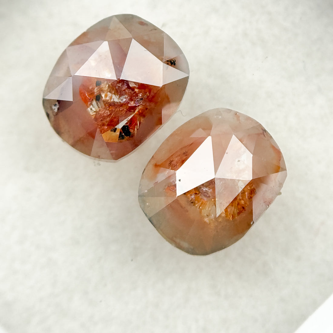 1.72 Ct Oval Rose Cut Red Natural Salt and Pepper Diamond